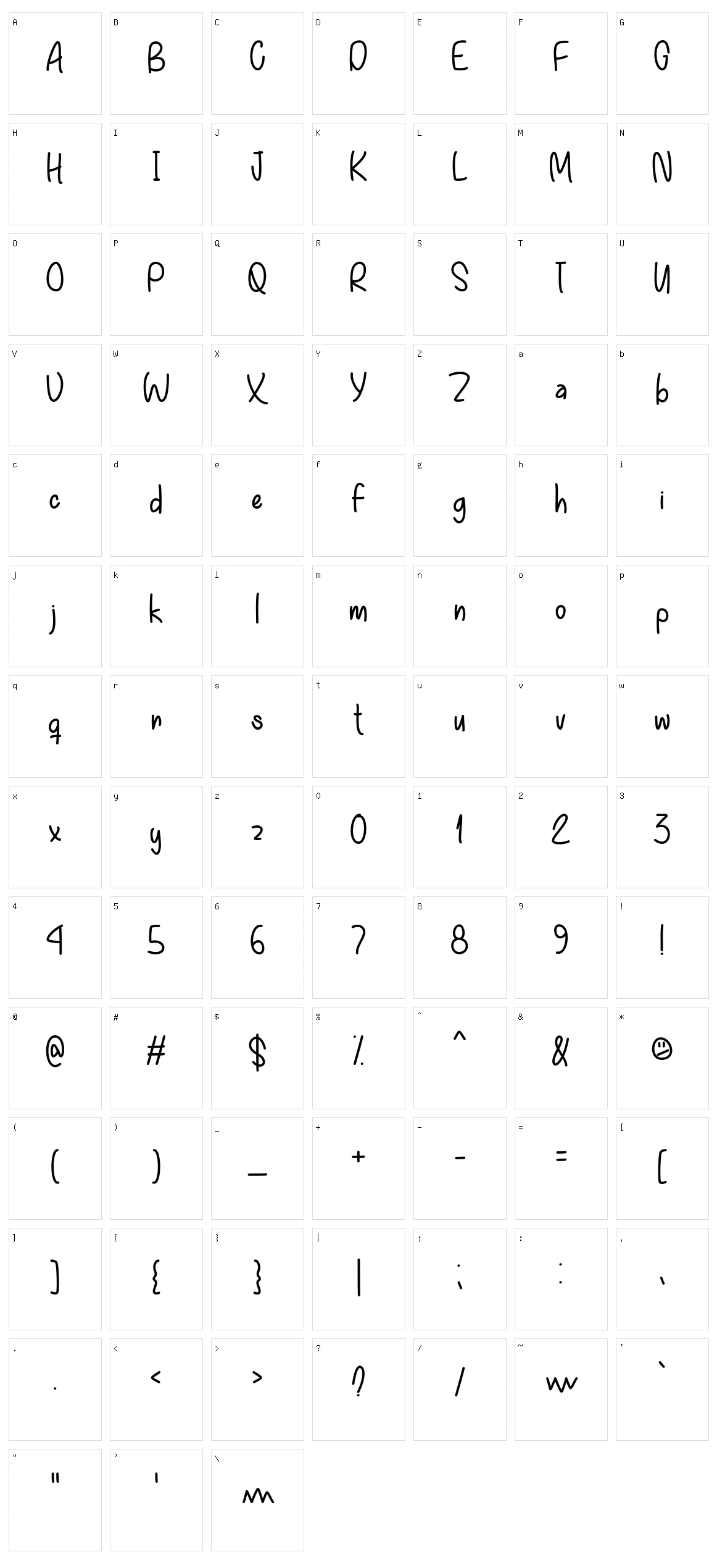 Everything You Want Character Set