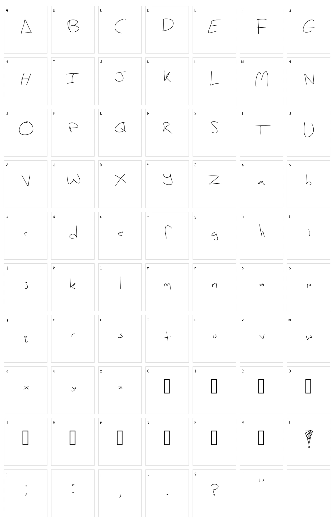 Exo Writing Character Set