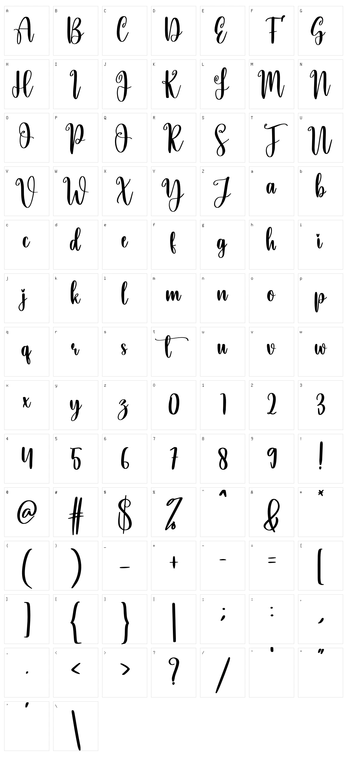 Eyelash Character Set