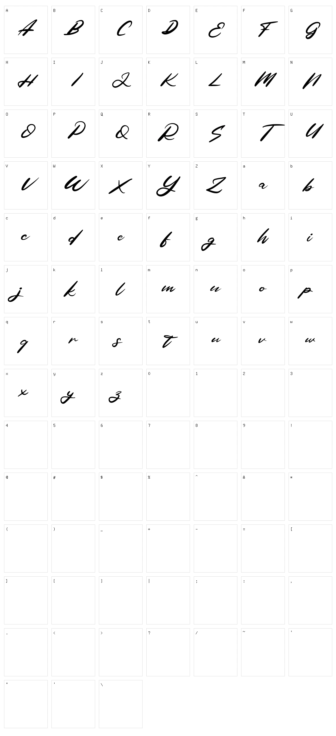 Fabela Character Set