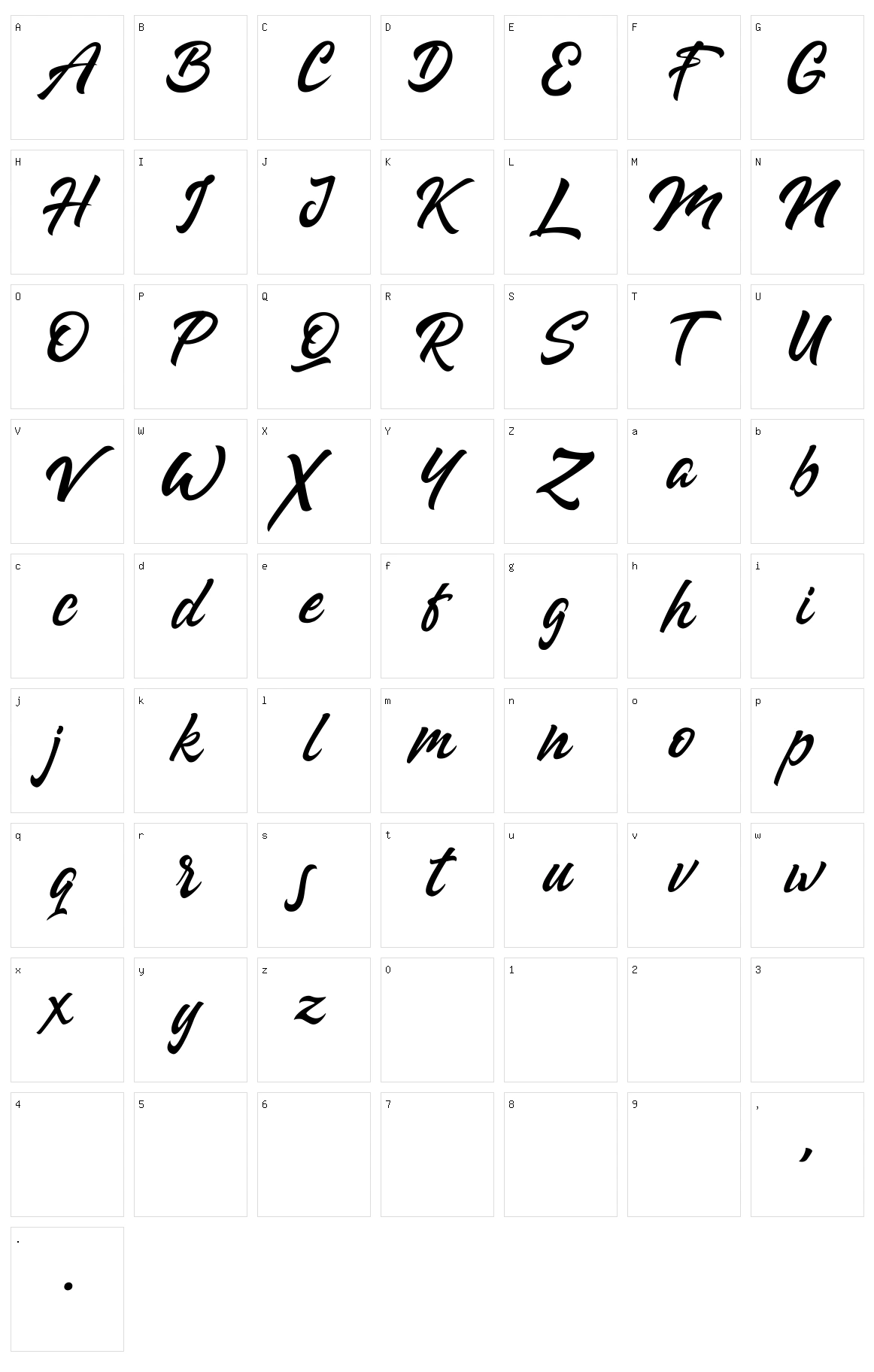 Fabiana Character Set