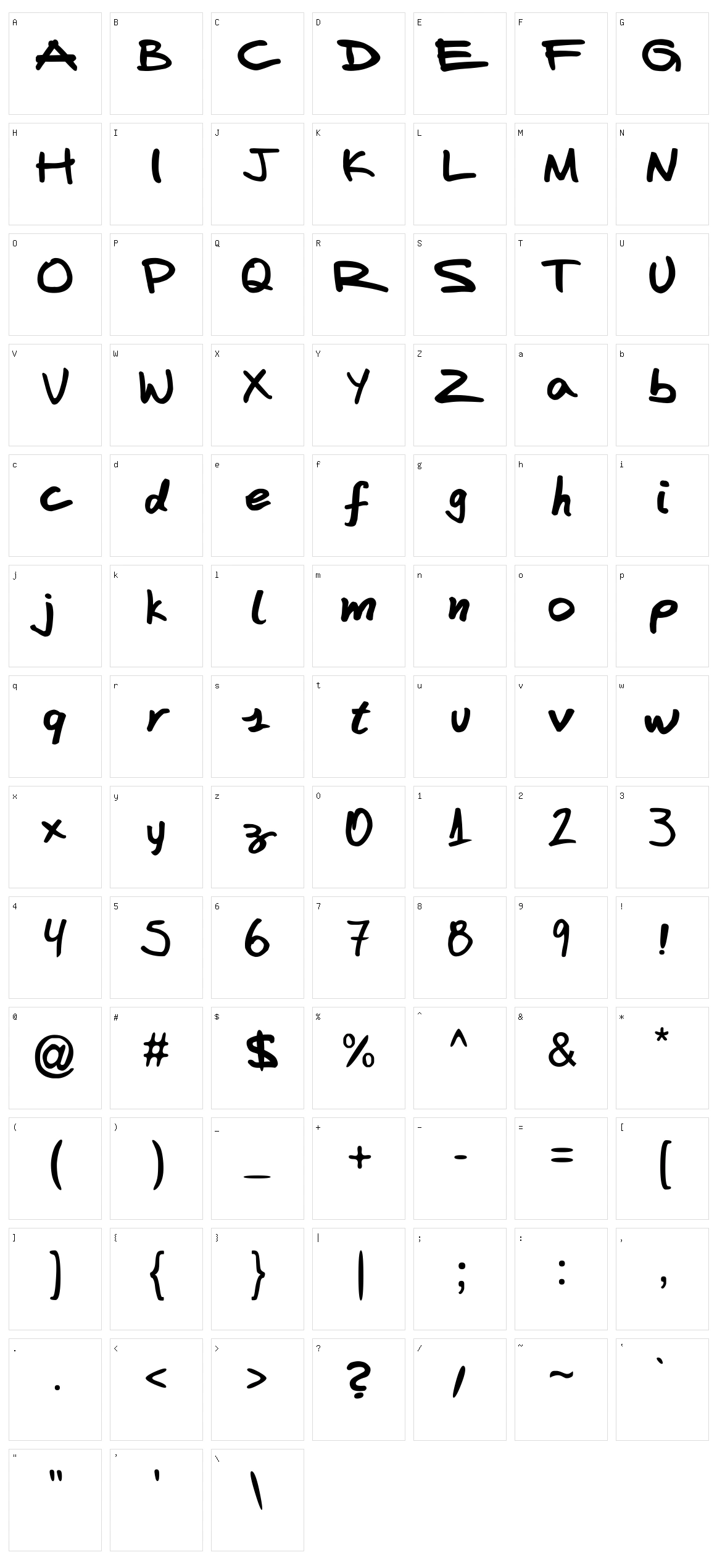 Fafers Handwriting Character Set