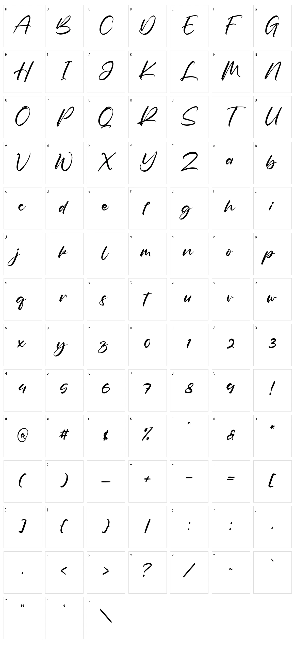 Falatisco Character Set