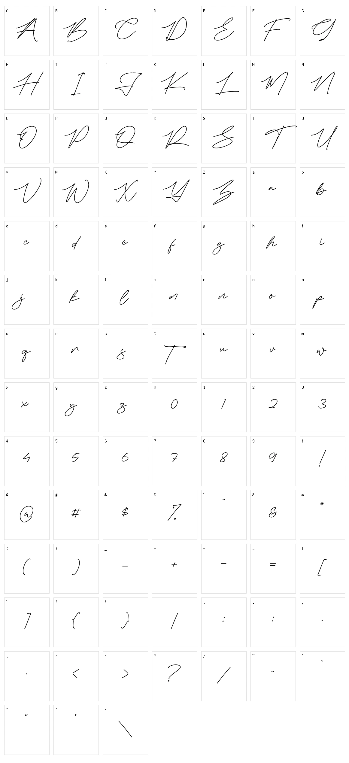 Falidasi Triasie Character Set