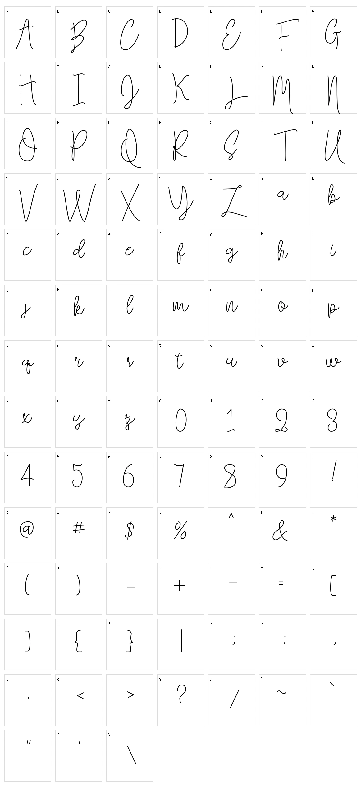 Falling Slowly Character Set