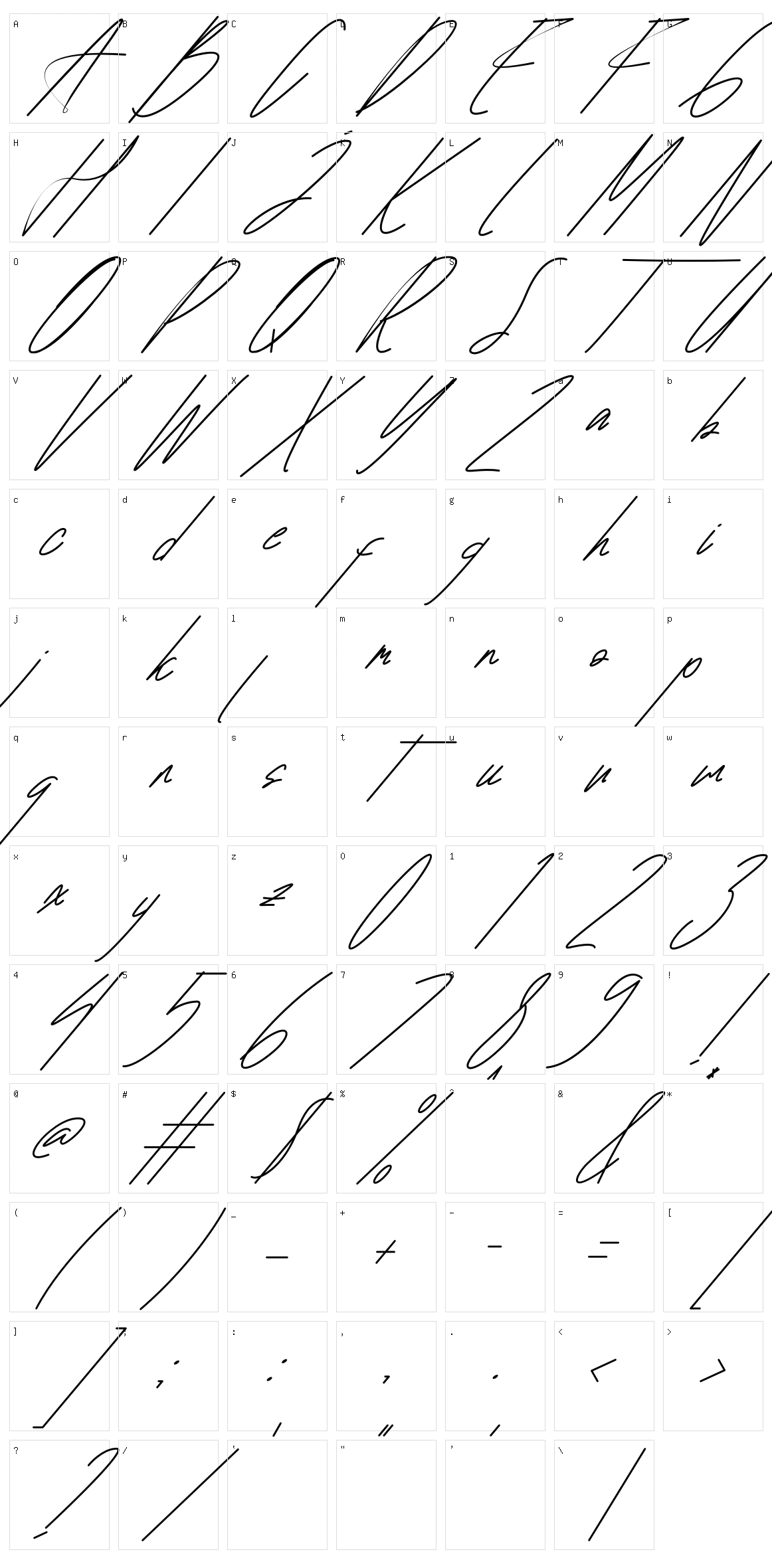 Famanthalio Character Set