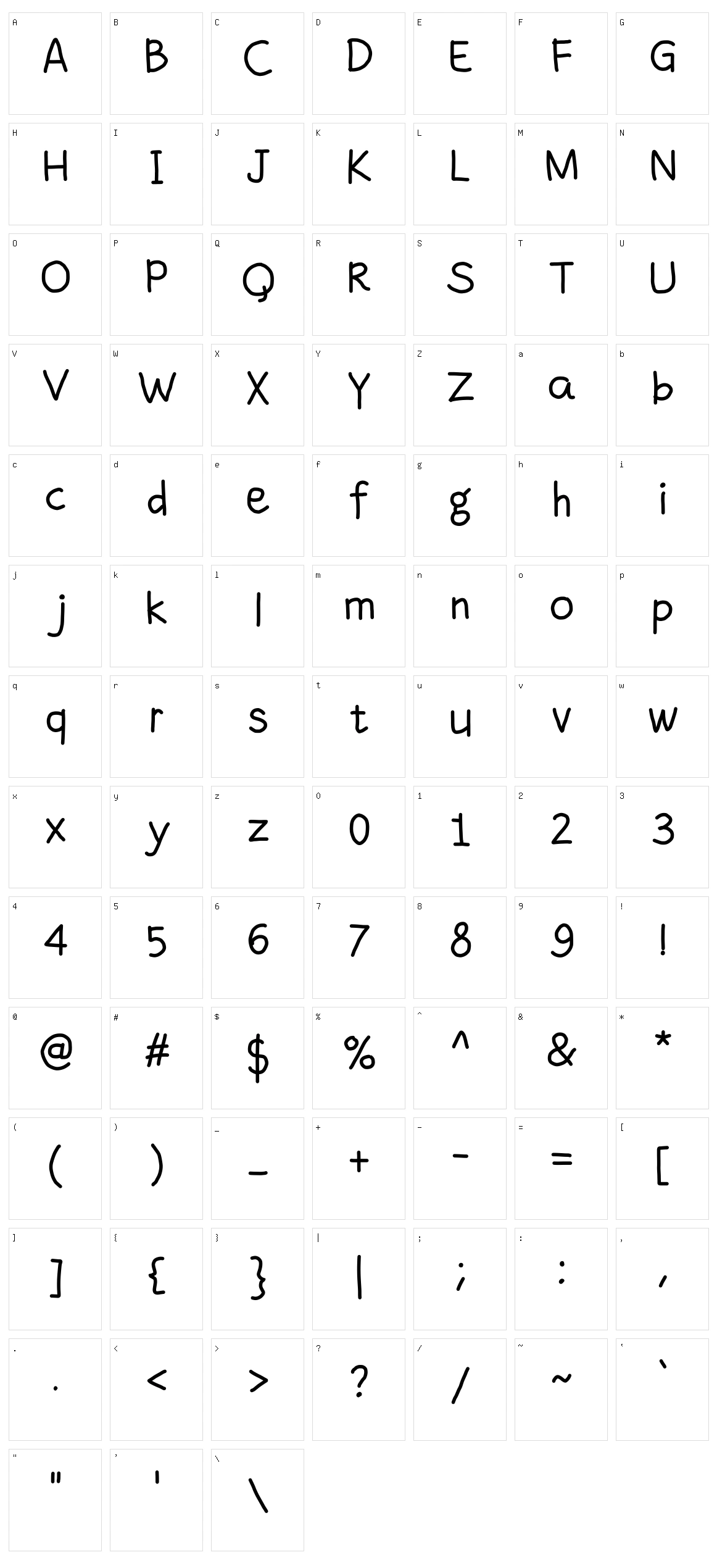 Fandaeg Character Set