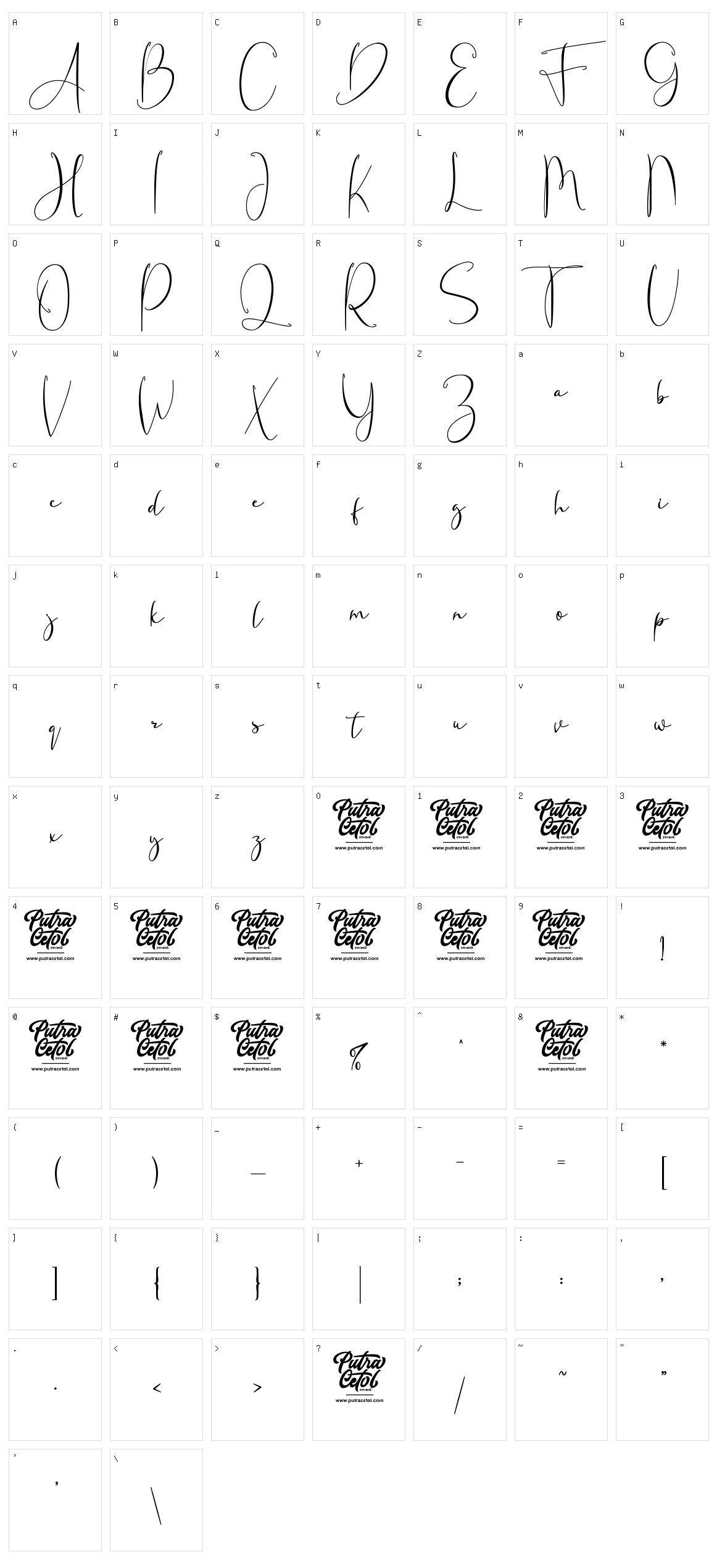 Fanish Signature Character Set