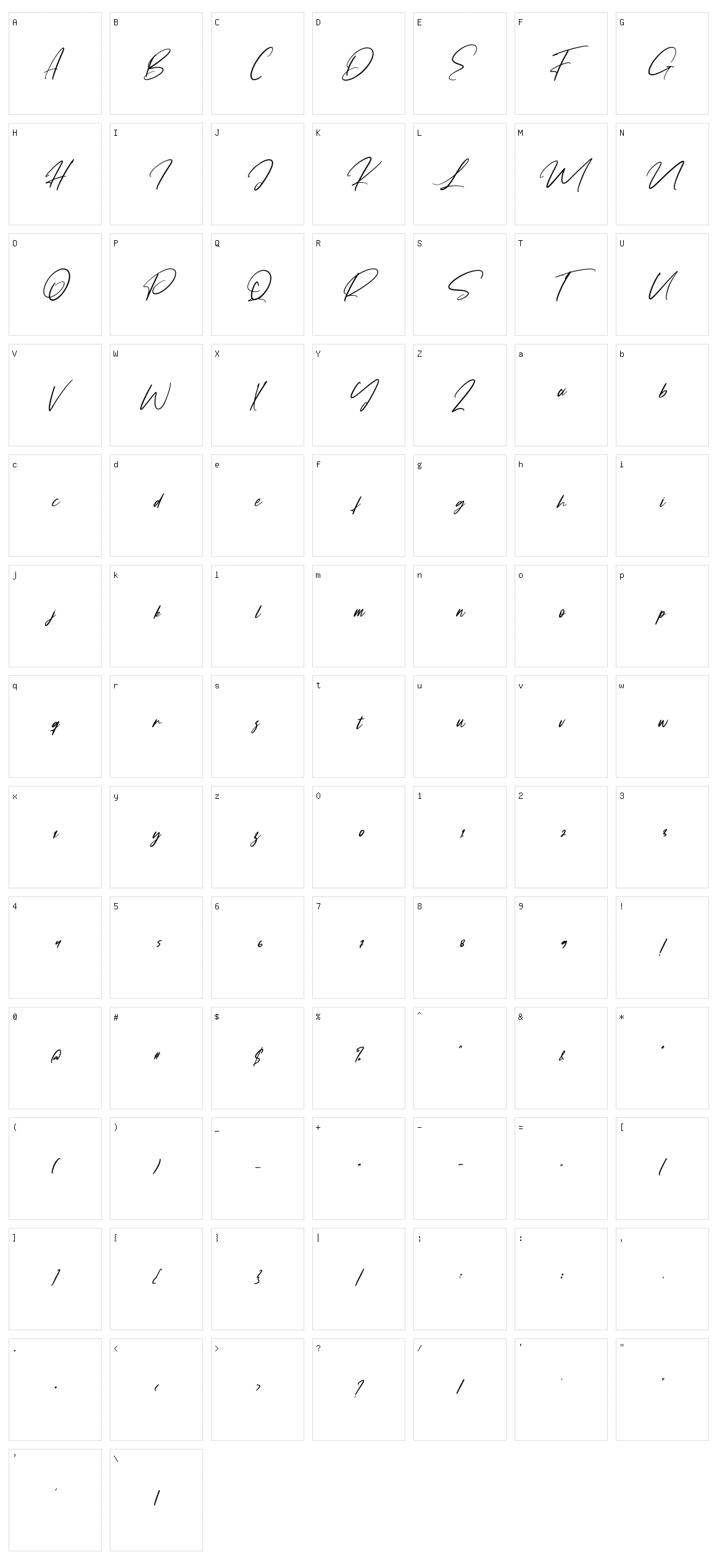 Fany Harlley Character Set