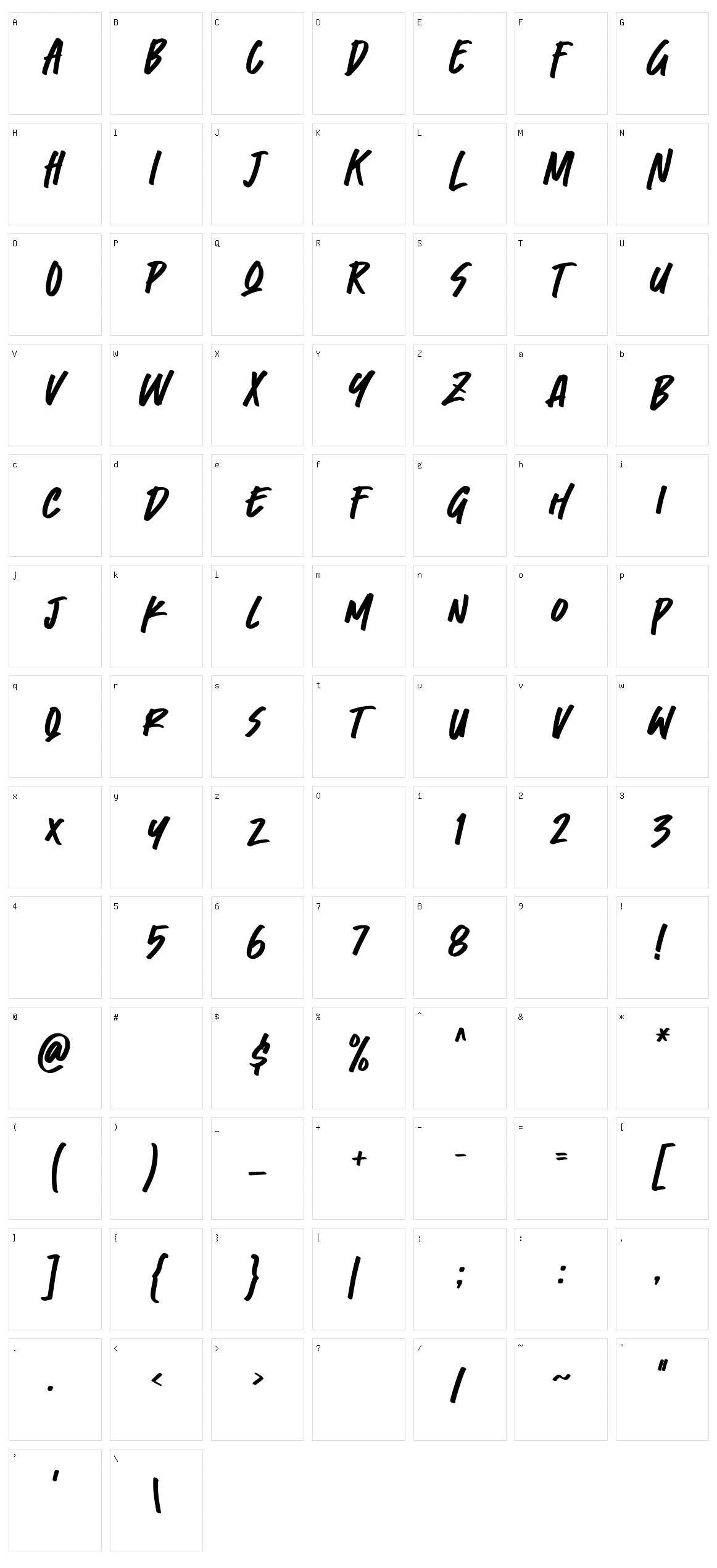 Fast Lane Character Set