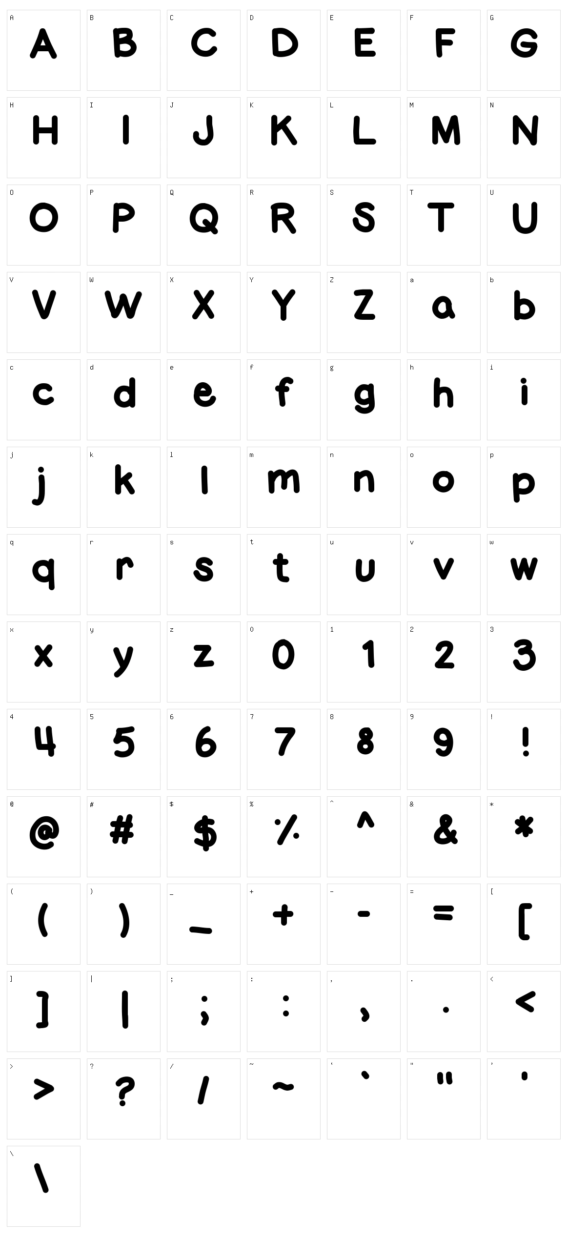 Fat Marker Character Set