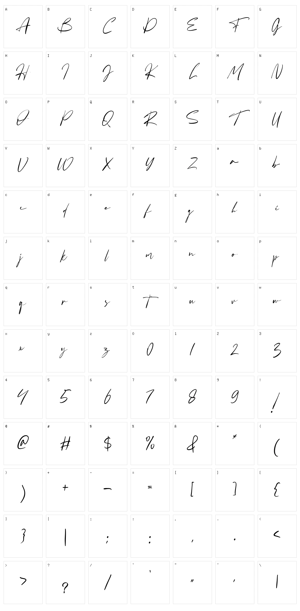 Fatigod Character Set