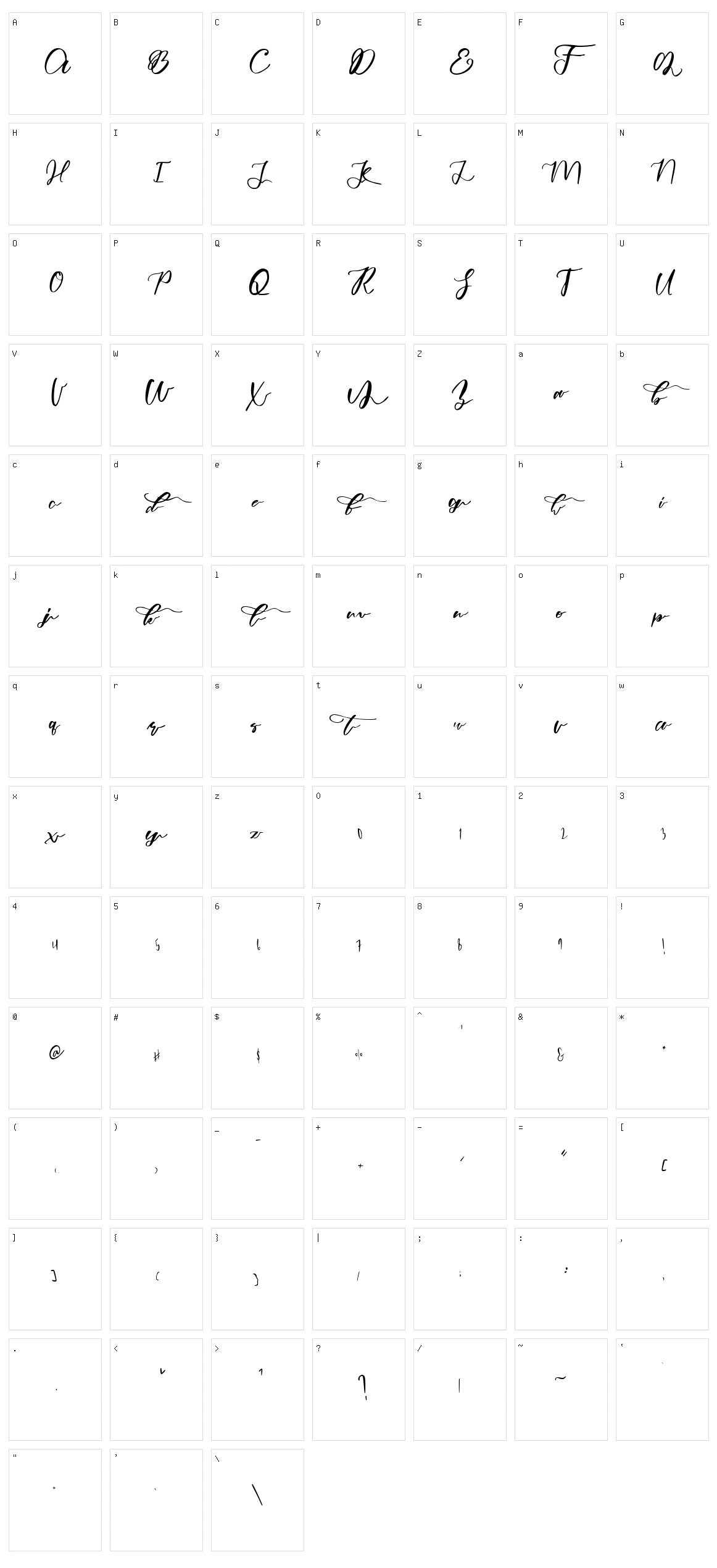 Fatimah Character Set