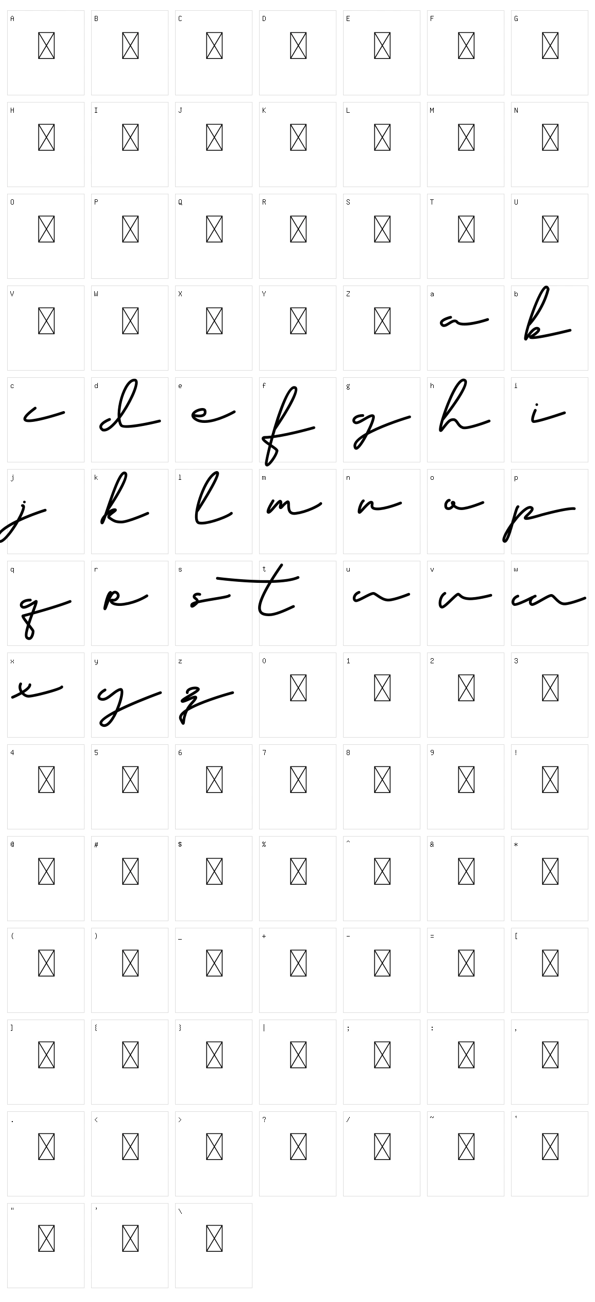 Fatye Character Set