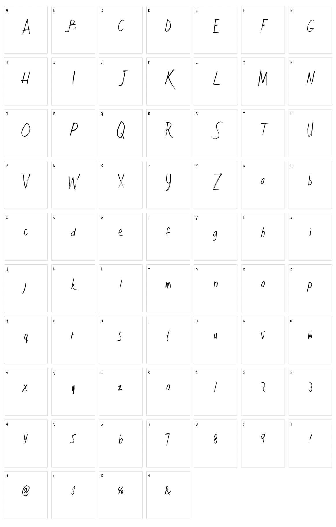 Fault Line DT Character Set