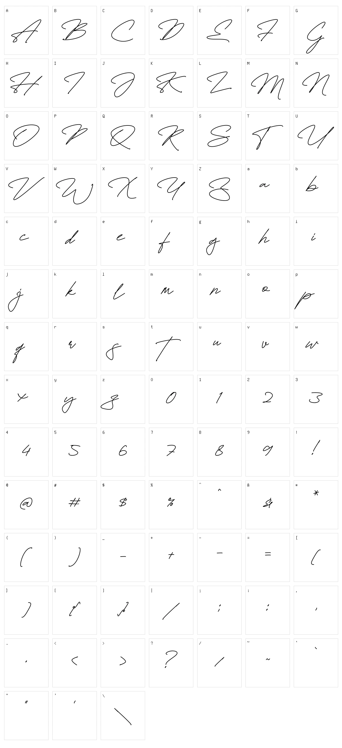 Fayetteville Signature Character Set
