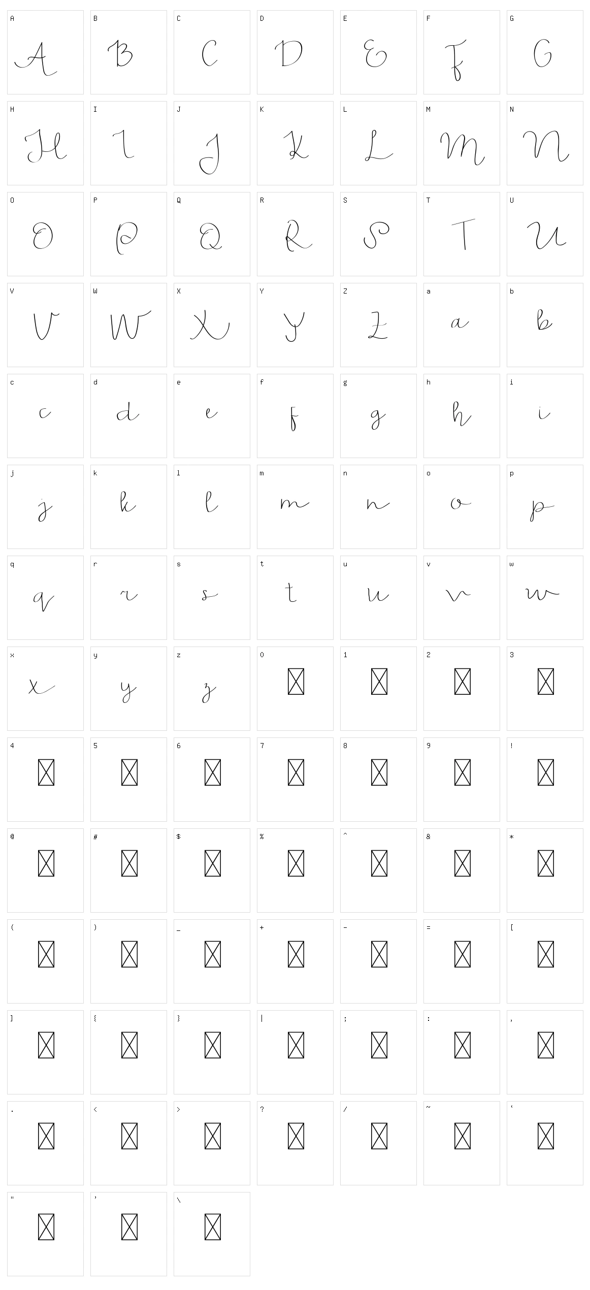 Feliciana Character Set