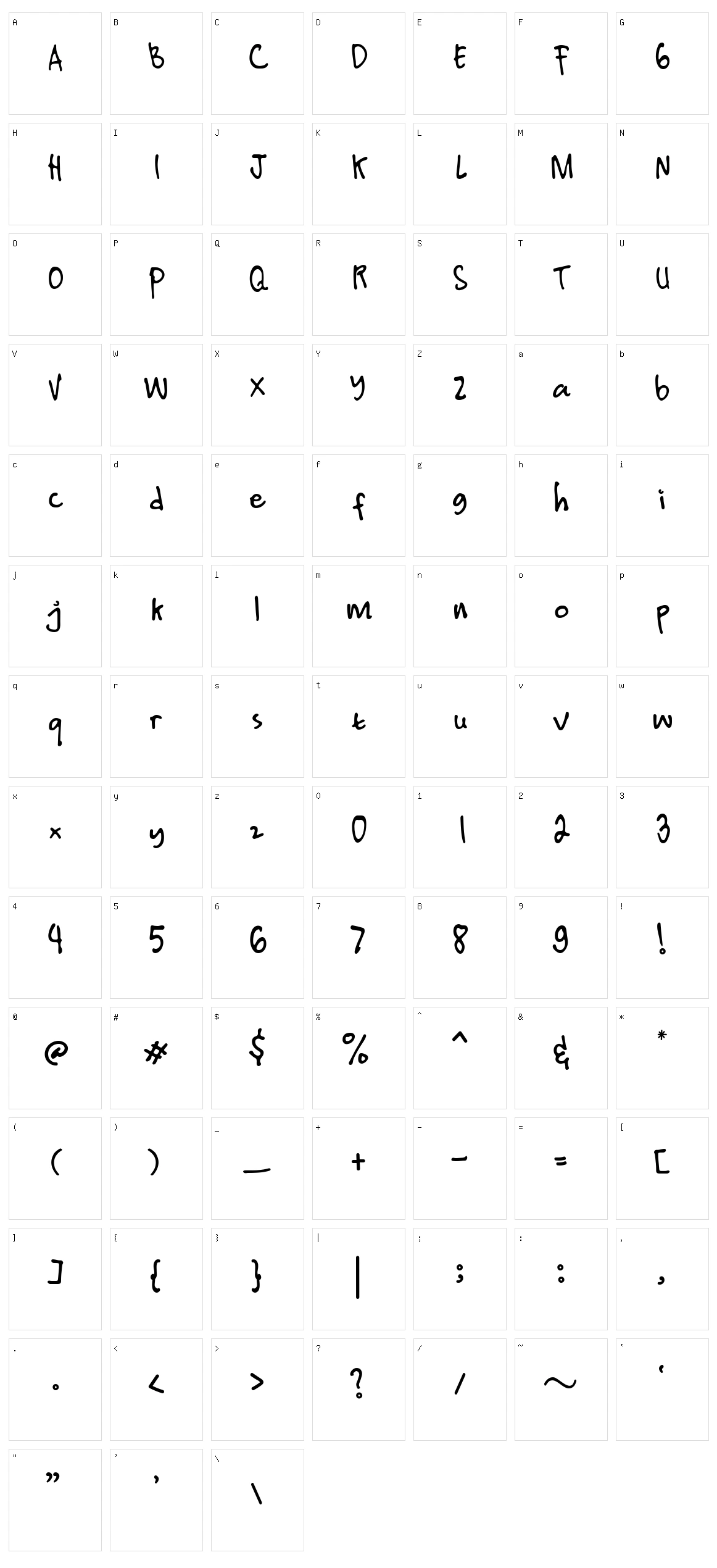 Felicity Character Set