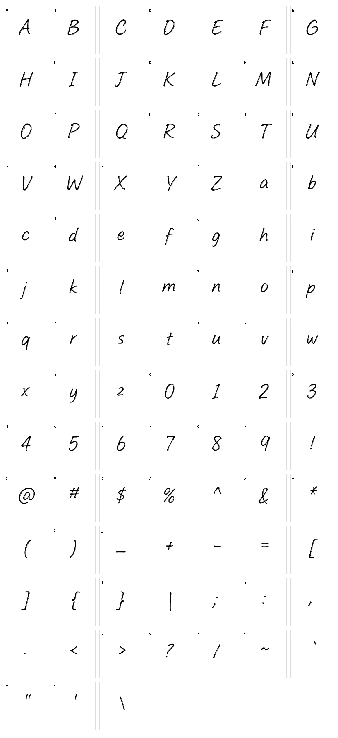 Feltful Character Set