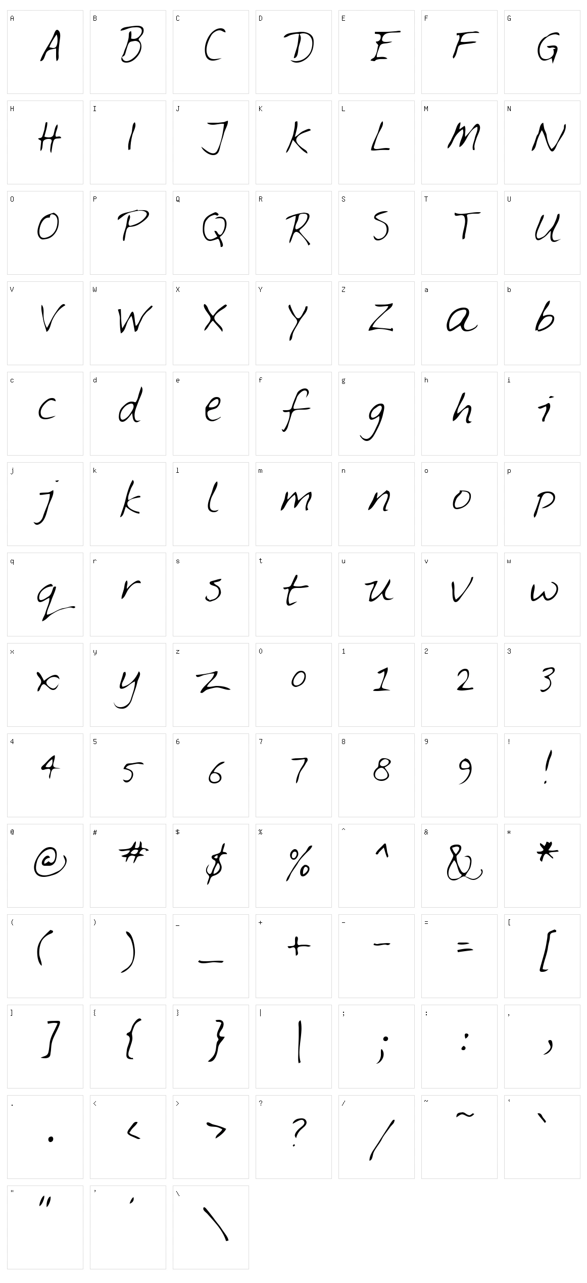 Feltpen Character Set