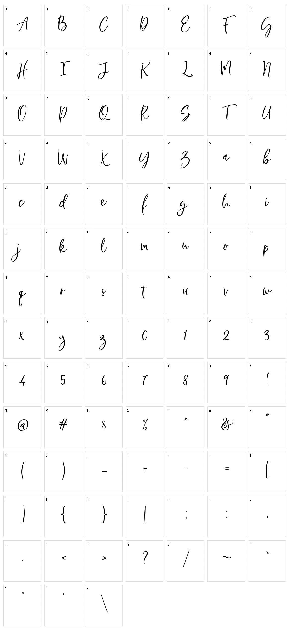 Fentura Character Set