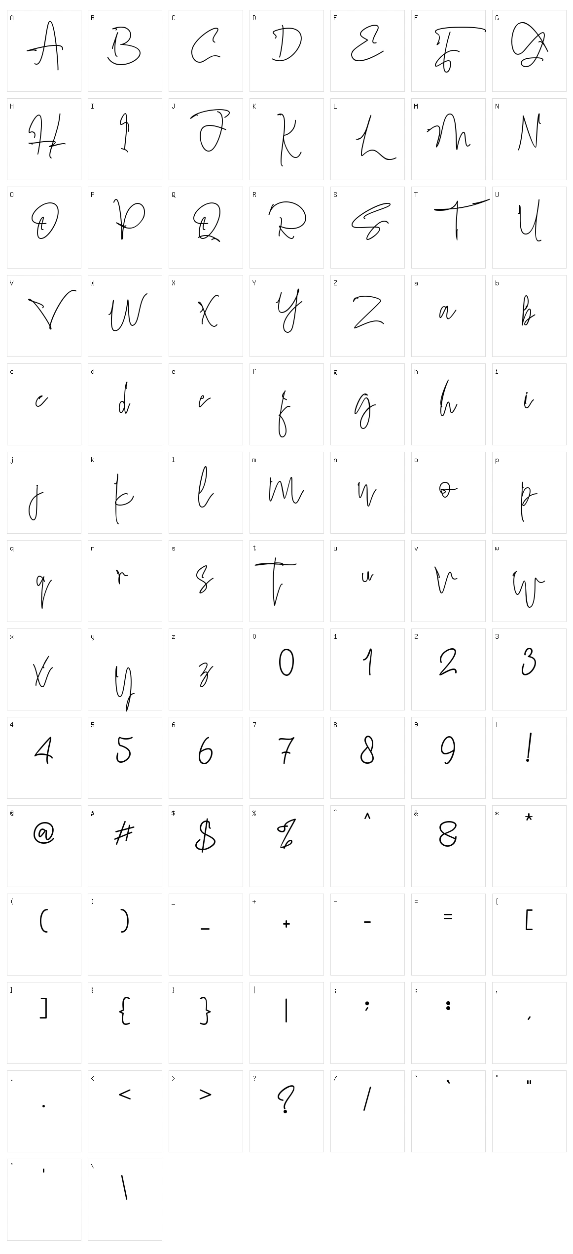 Fergitta Character Set