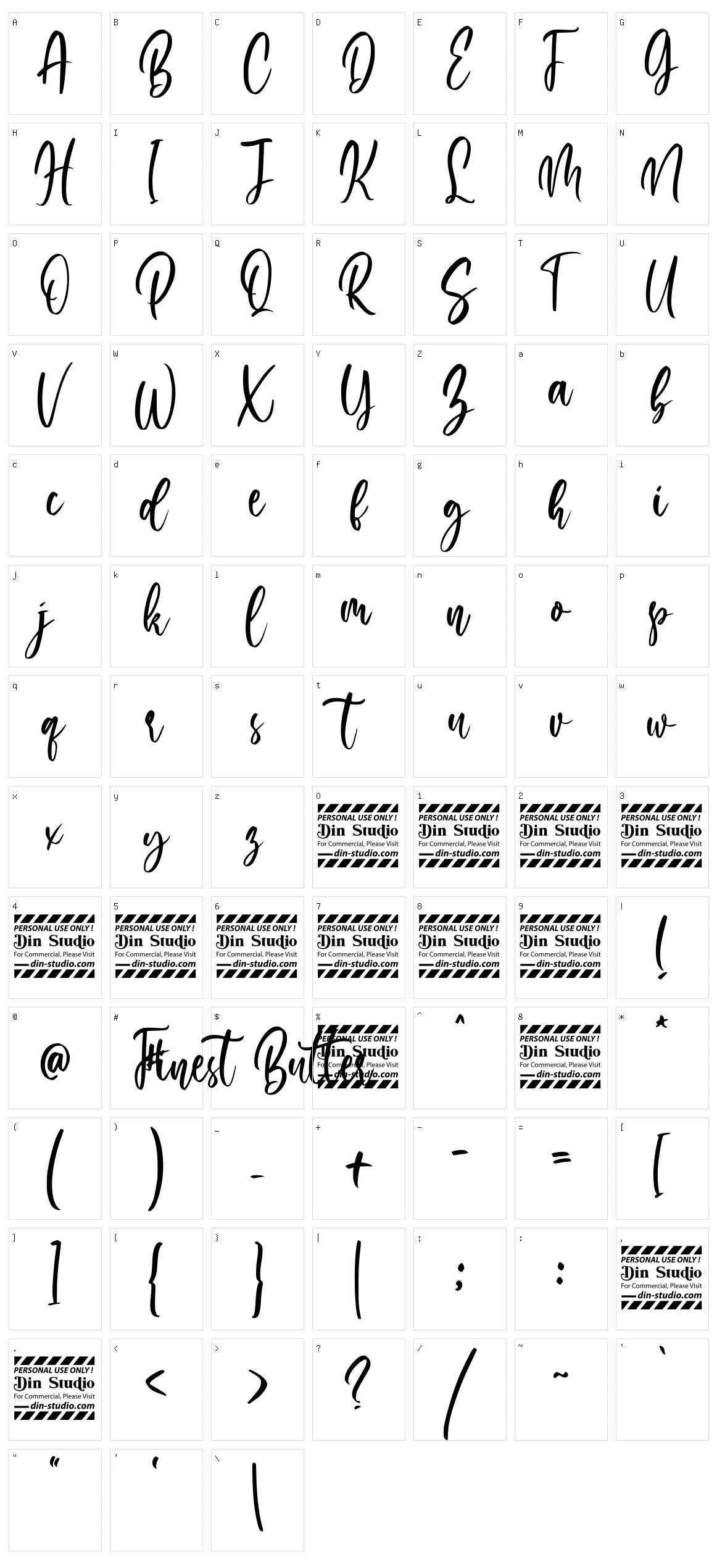 Finest Butter Character Set