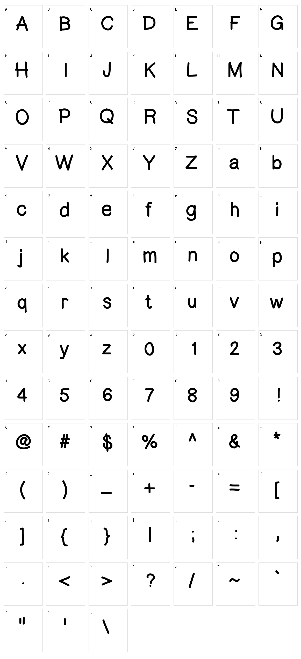 Fingerlinger Character Set