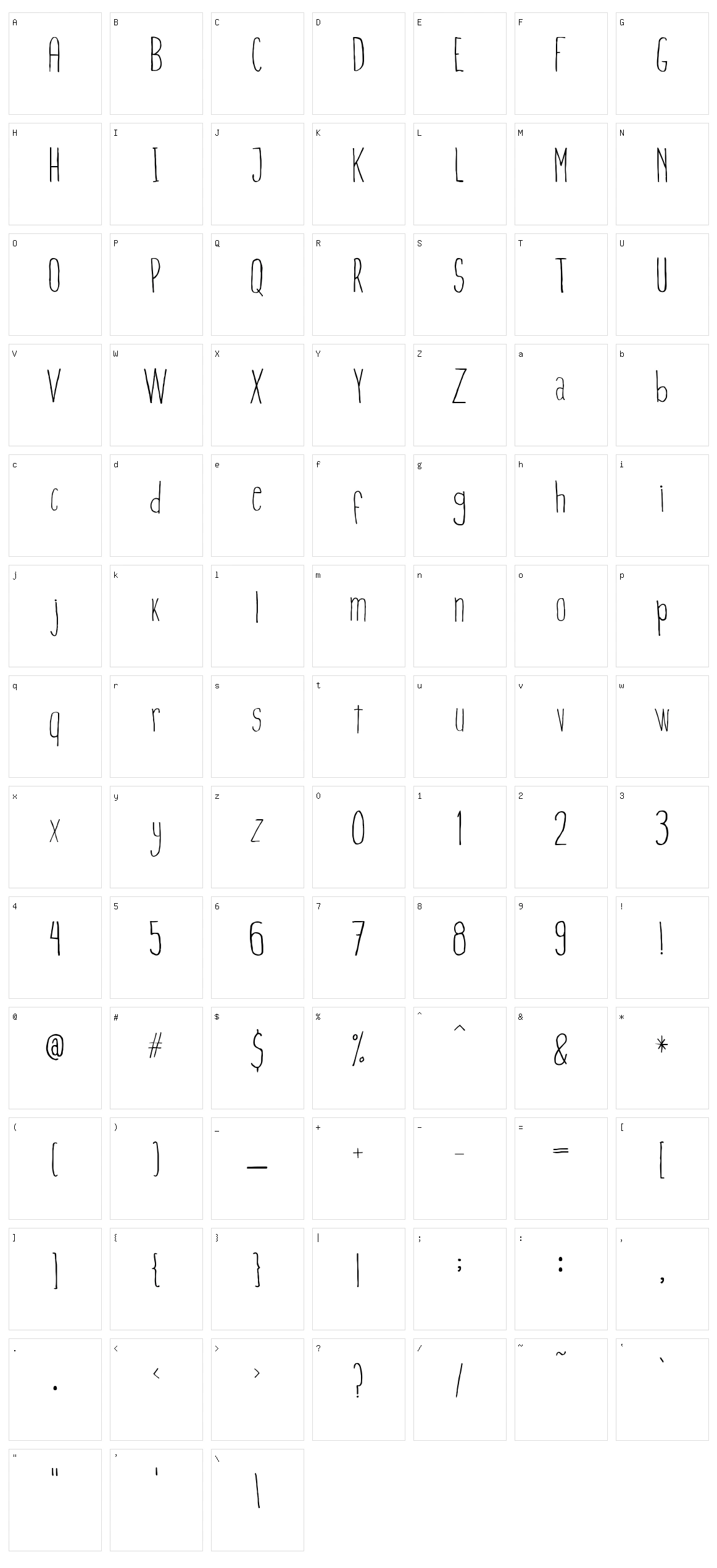 Finita Character Set