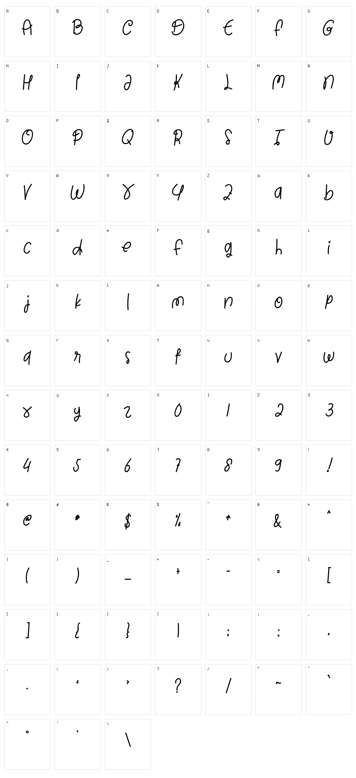 First Stroke Character Set