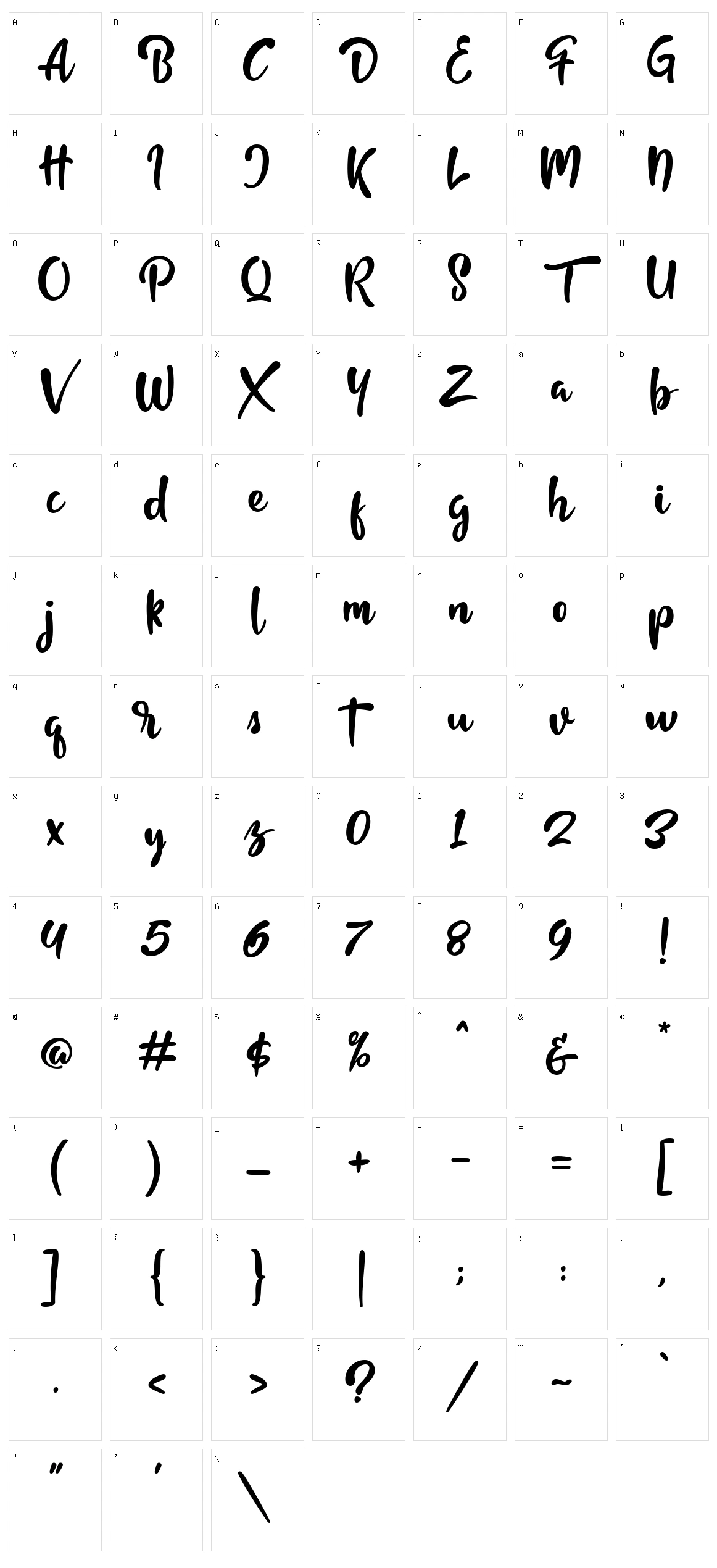 Fishtail Character Set