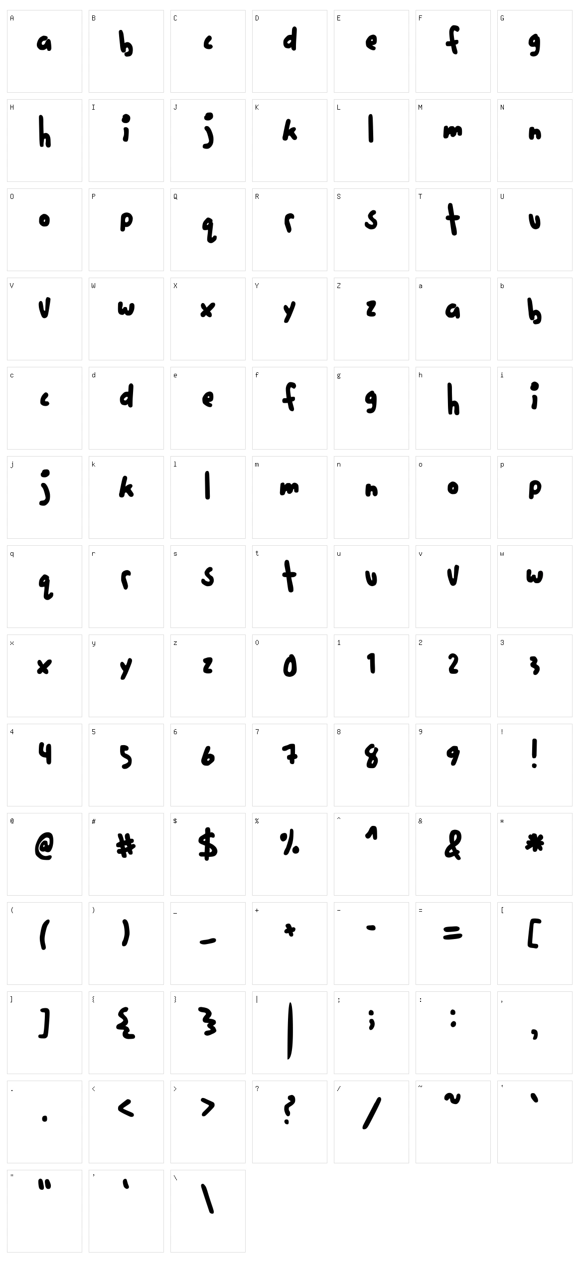 Five Cents Character Set