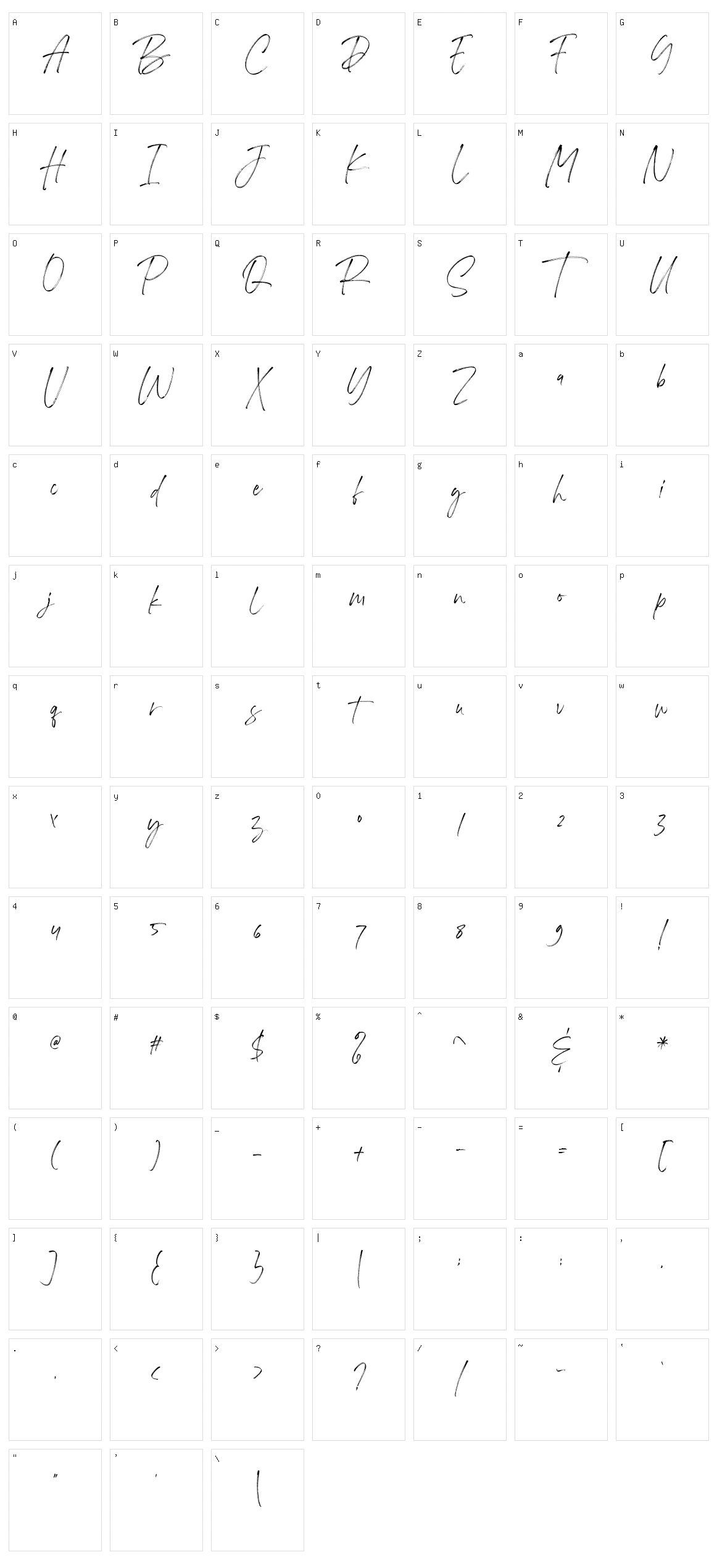 Flassty Character Set