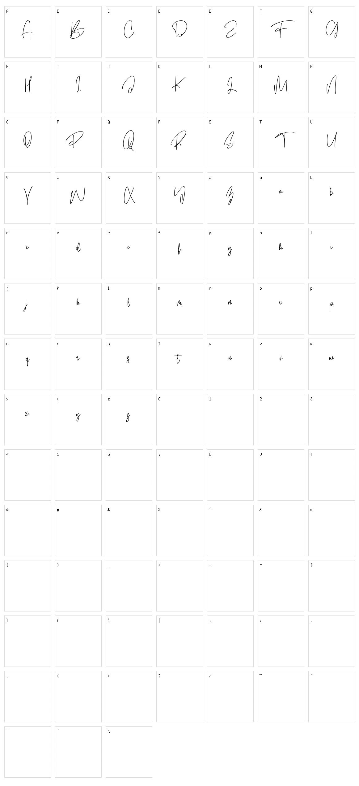 Fleurette Character Set