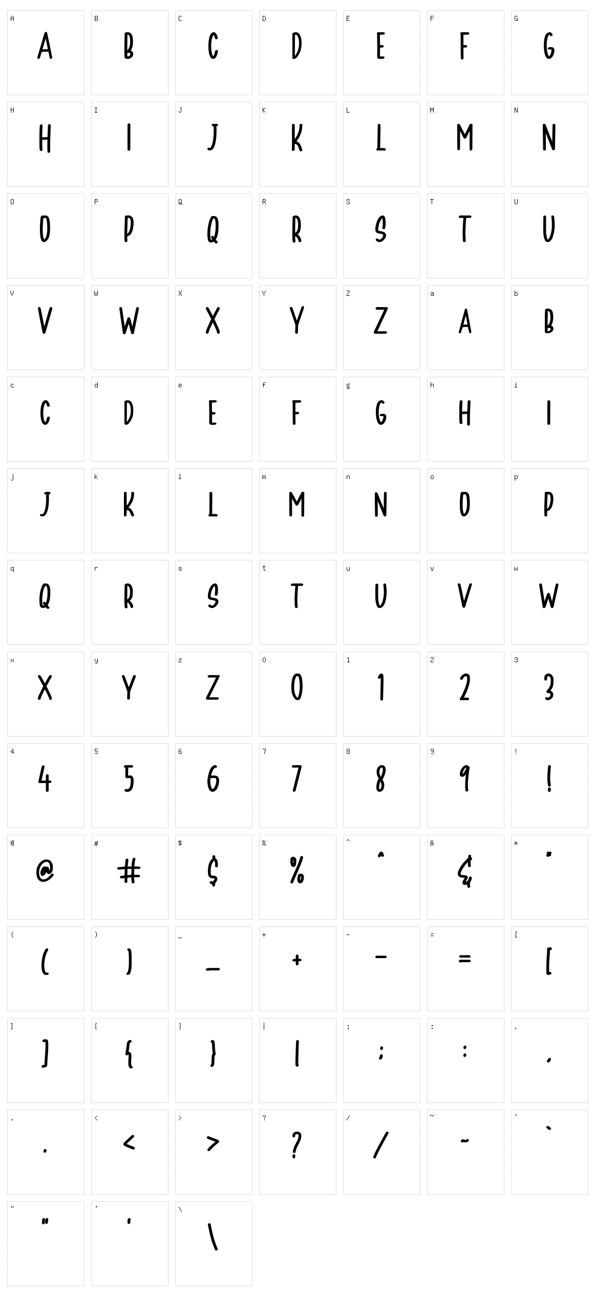 Floretta Character Set