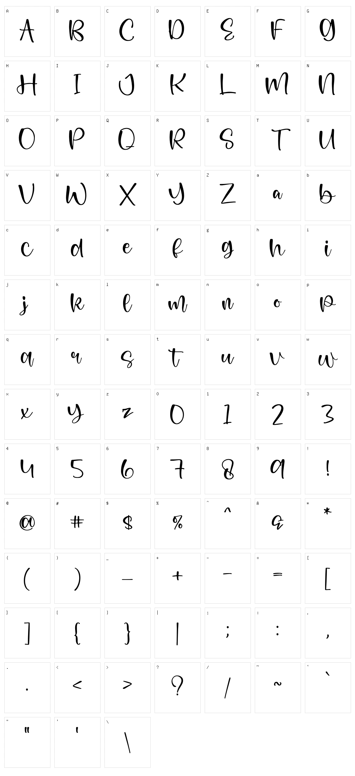 Flowless Character Set