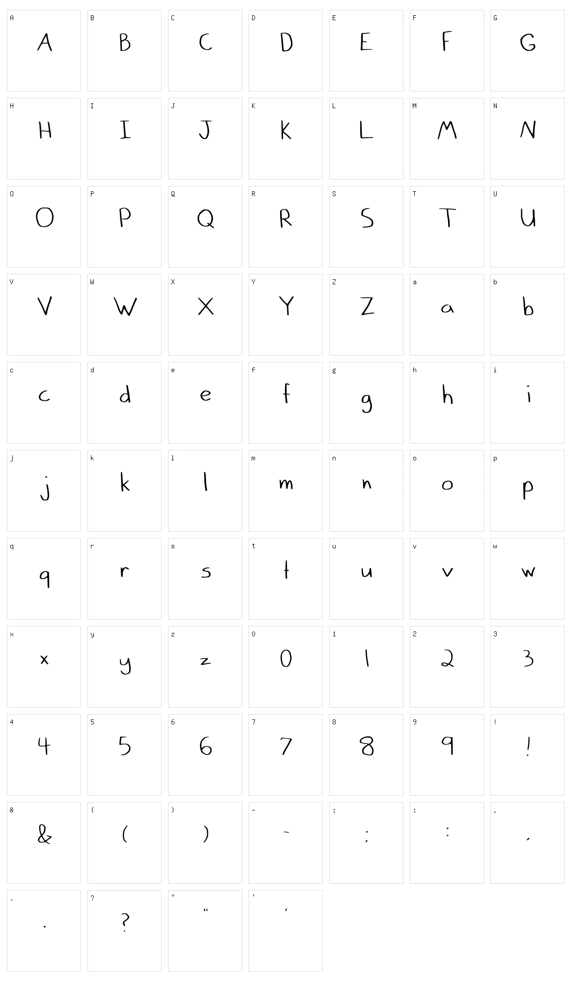 Flunkie Character Set