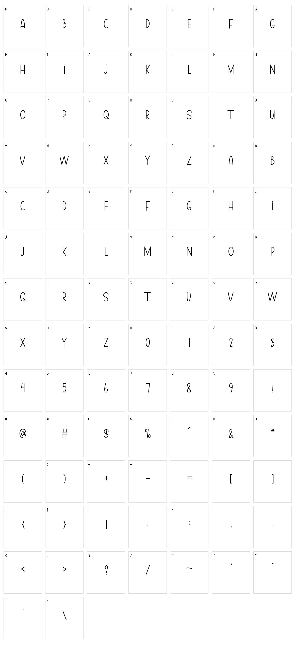 Follow Character Set