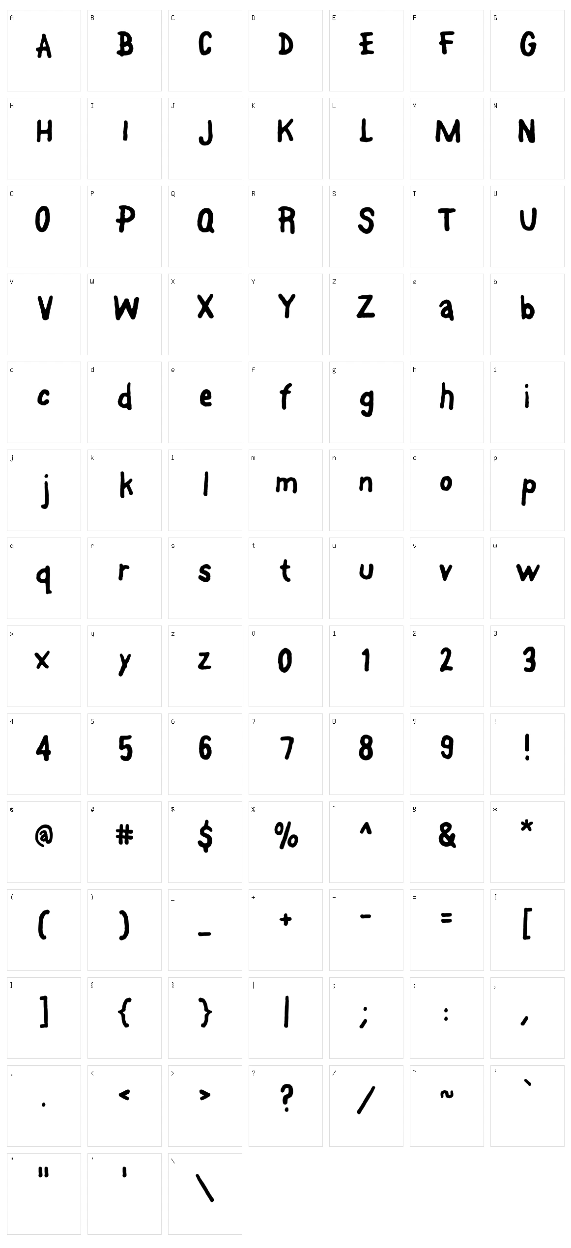 Font On A Stick Character Set