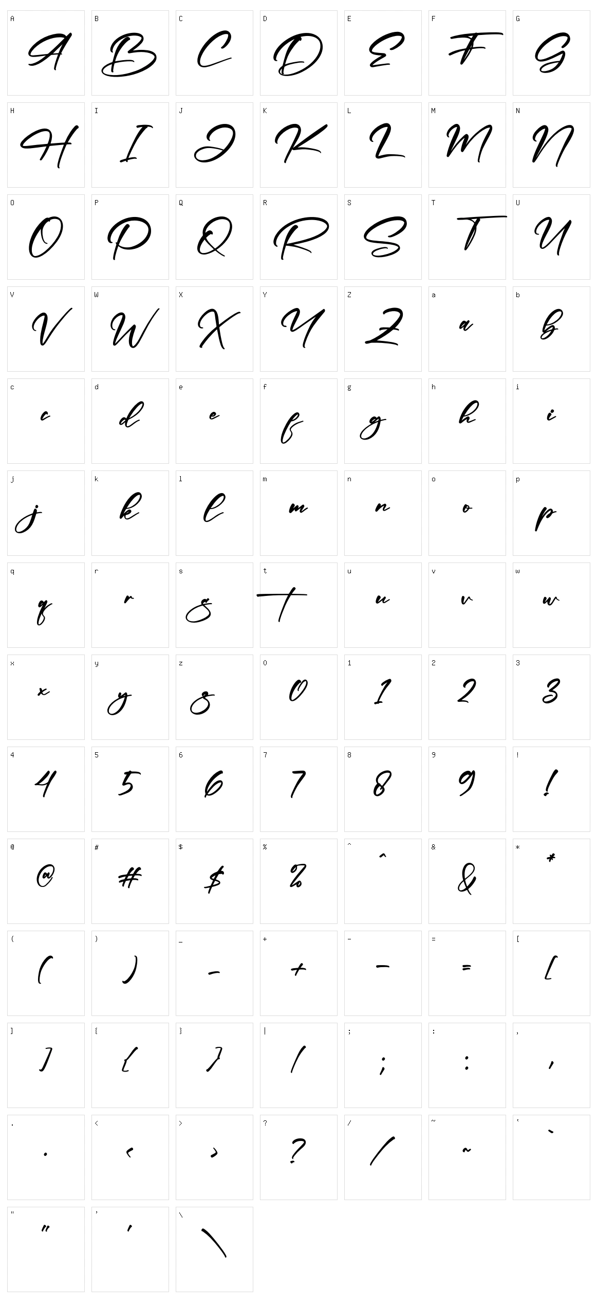 Fonticha Character Set