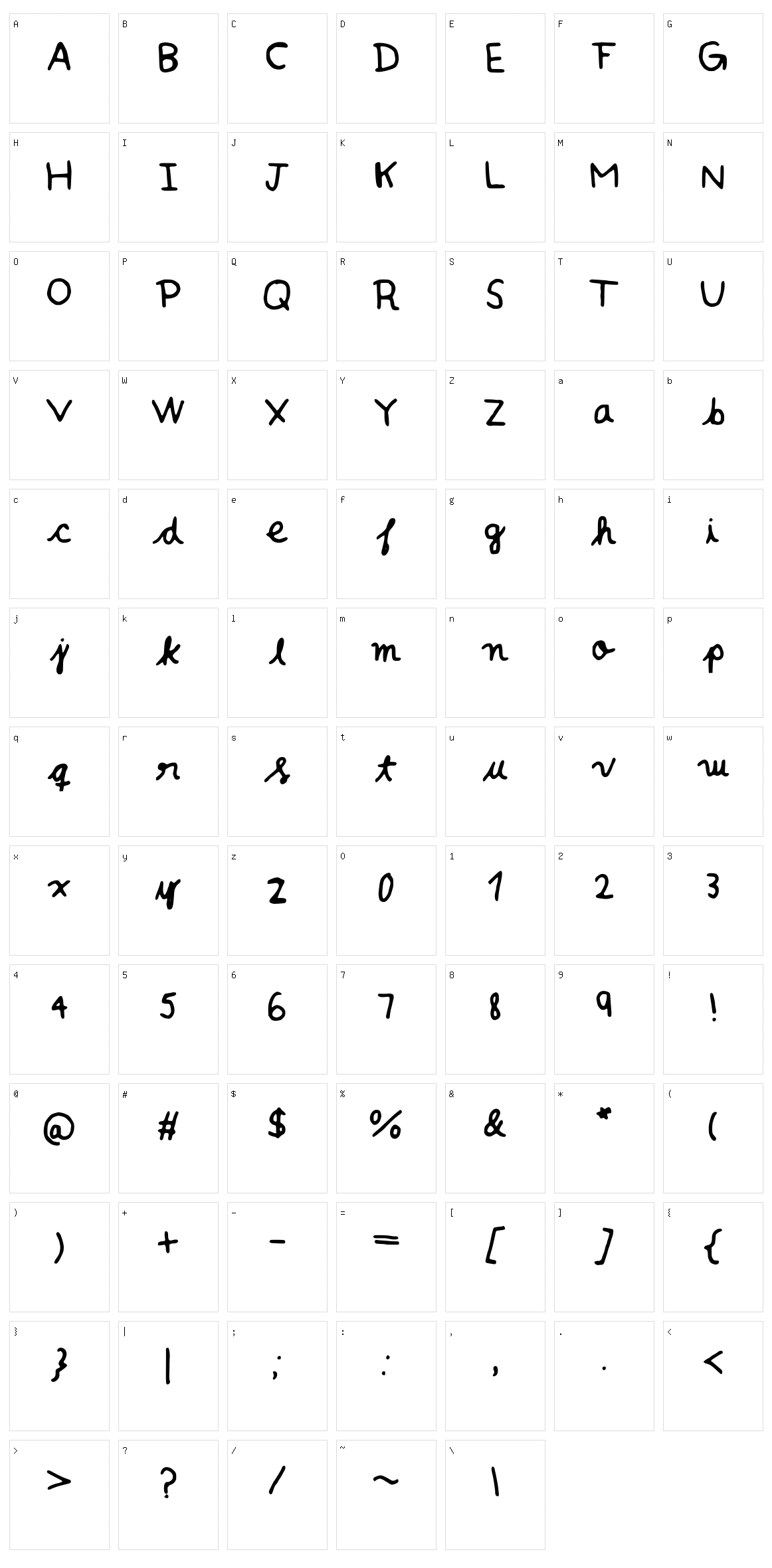 Fontie Character Set