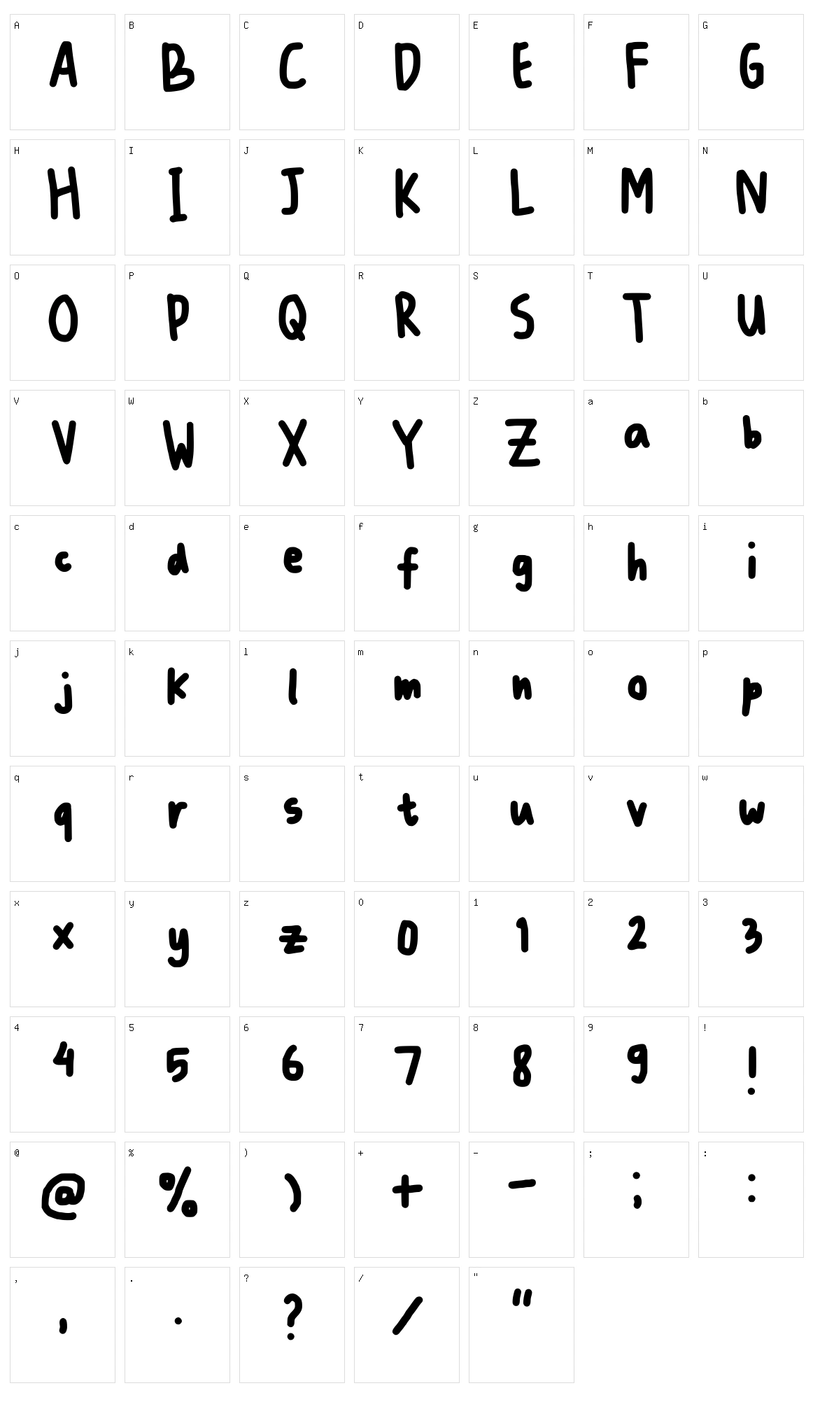 Fontnya Chelsea Character Set