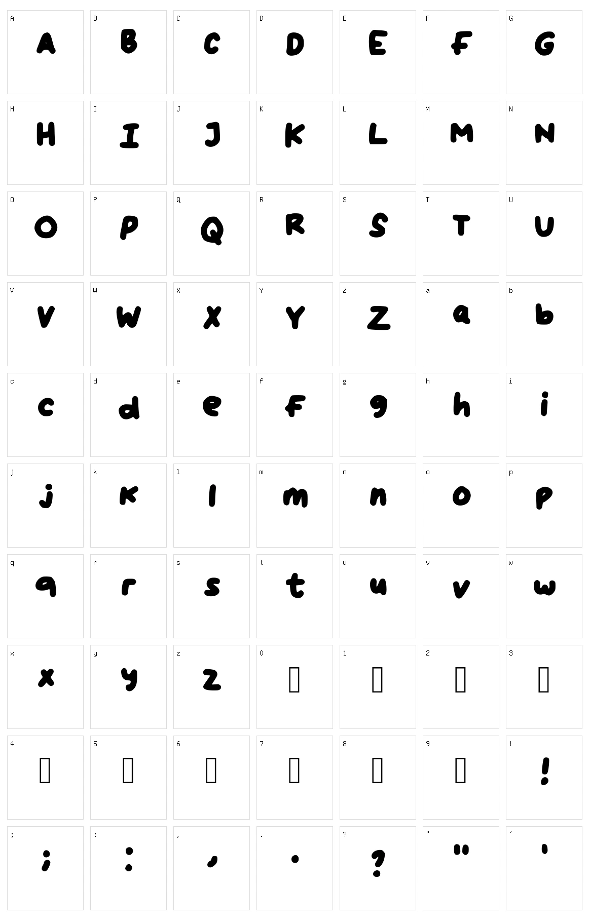 Fontnya Ineth Character Set