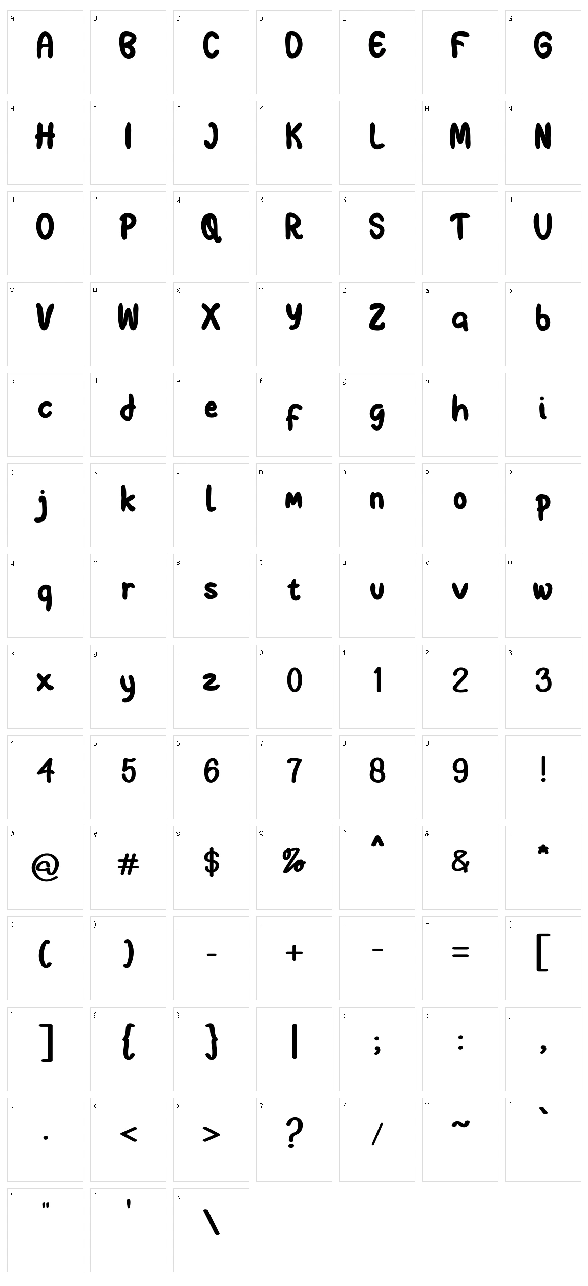 Fontself Character Set