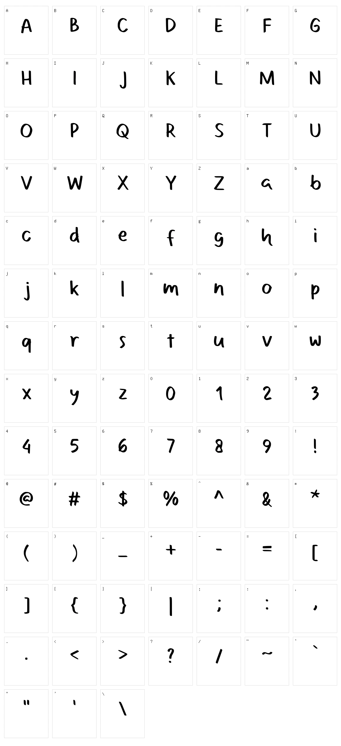 Foodlist Character Set