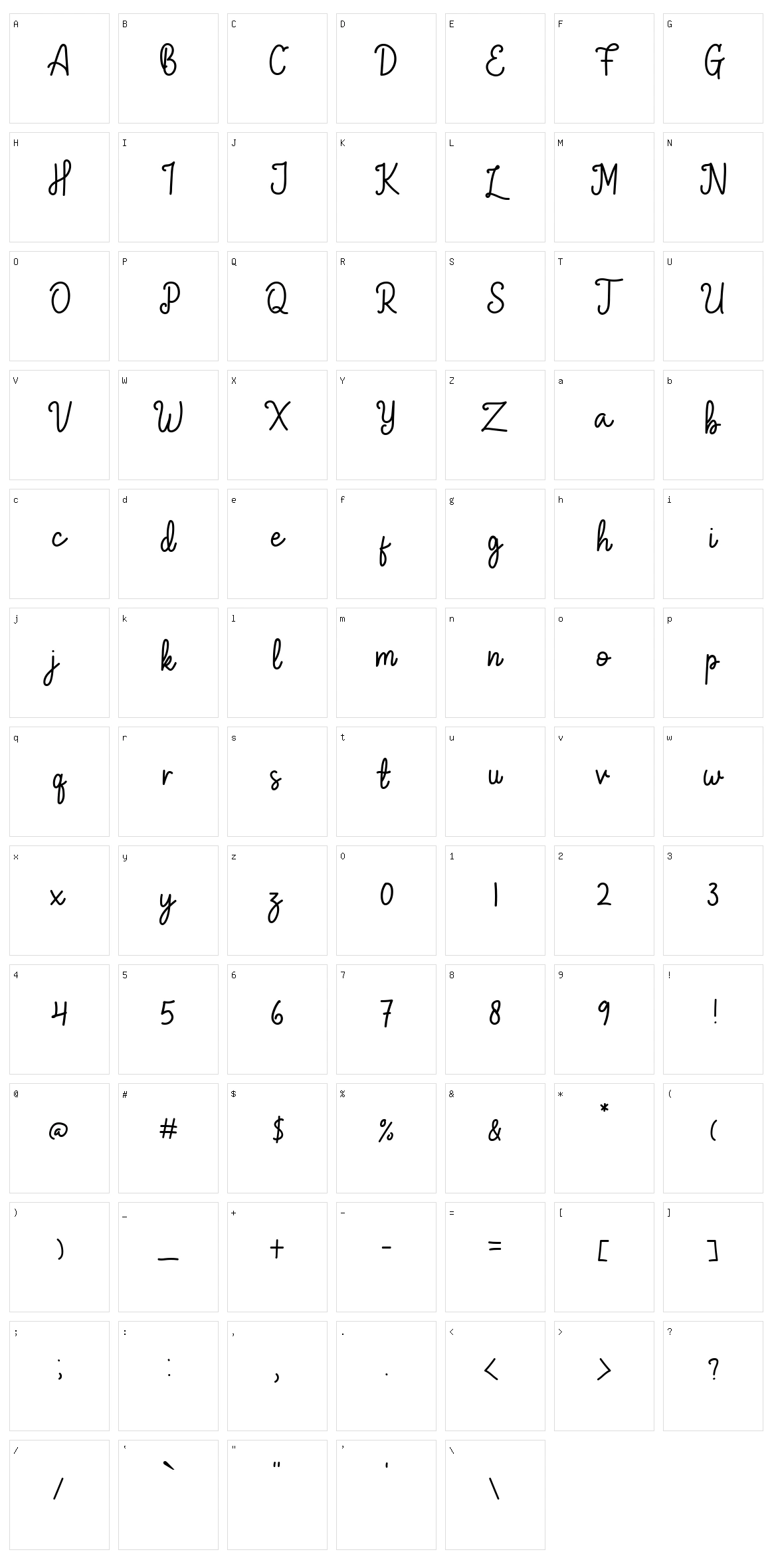 Fooland Character Set