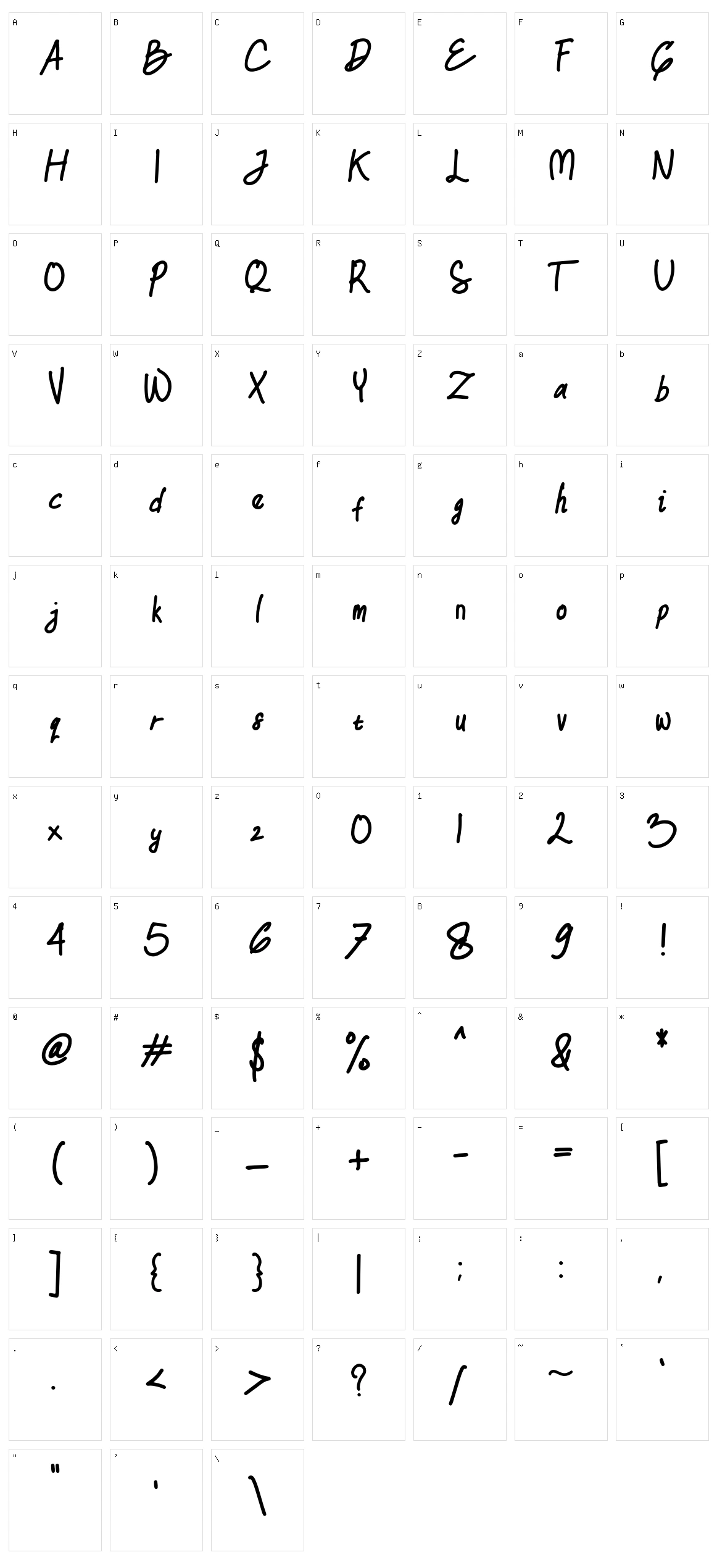 Foolish Hand Character Set