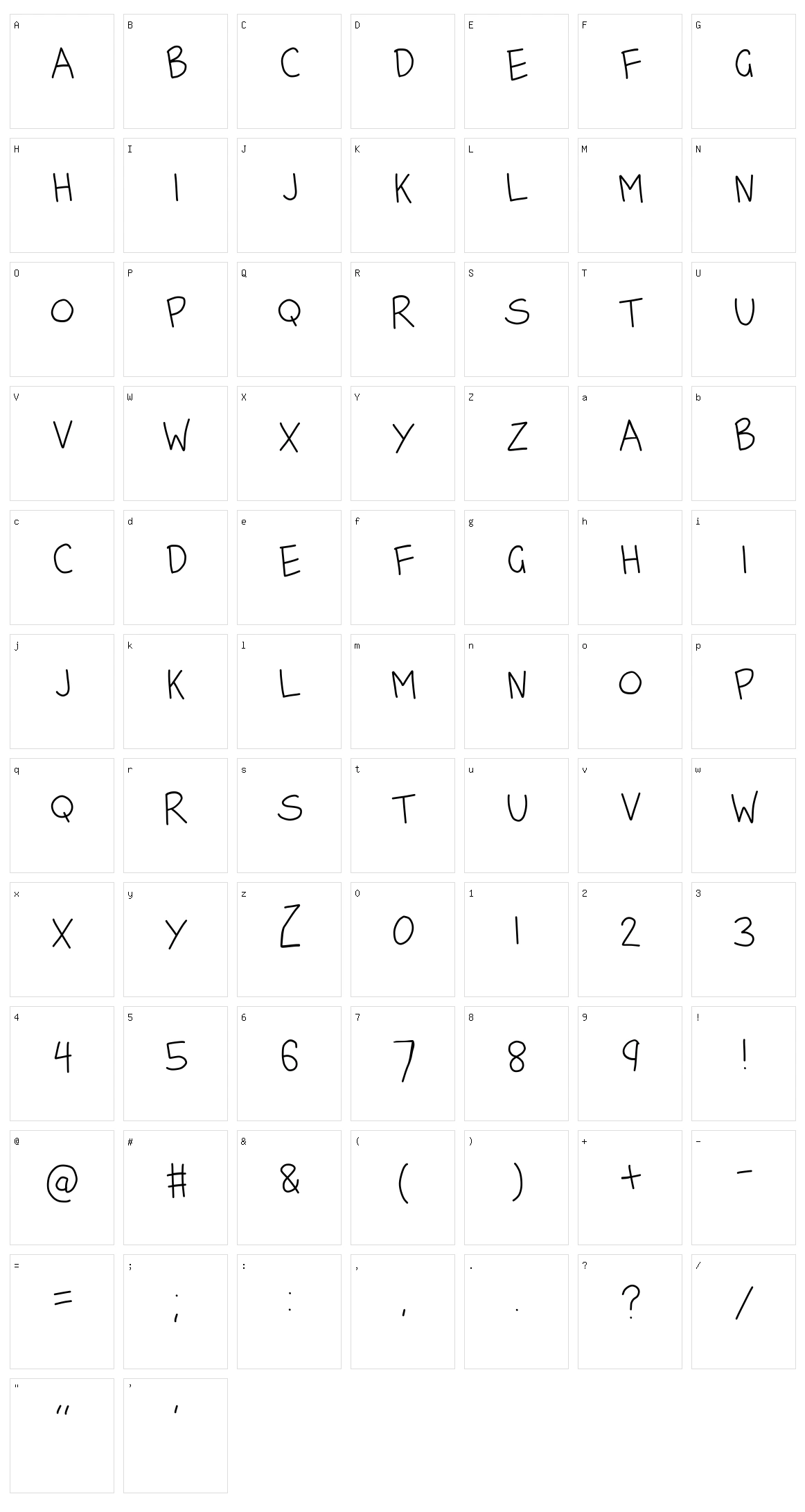 For Sara Character Set