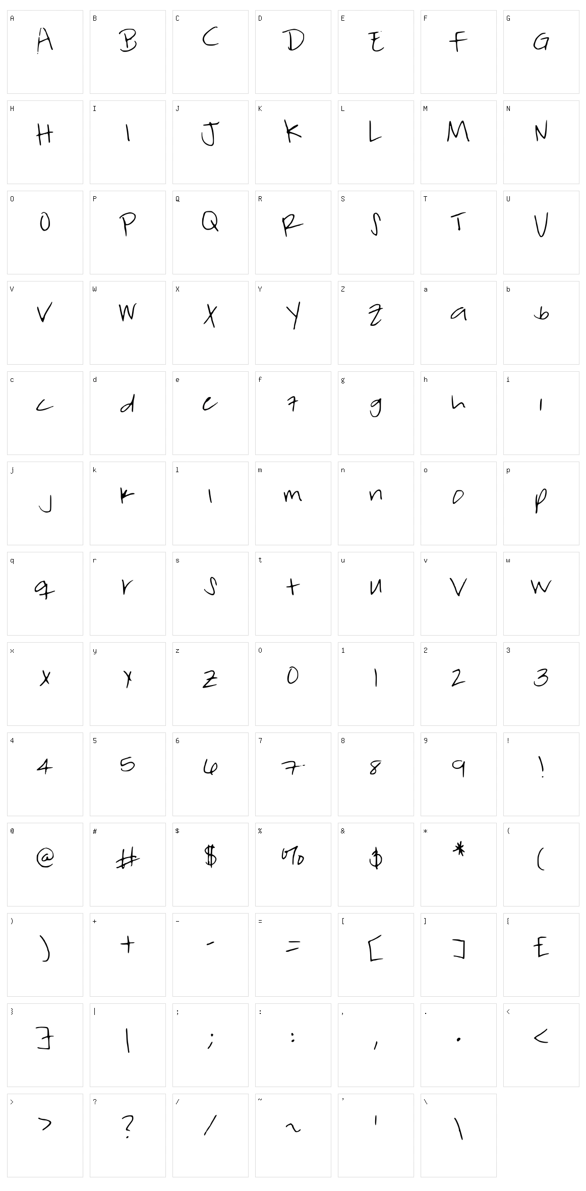 Forgetful Friday Character Set