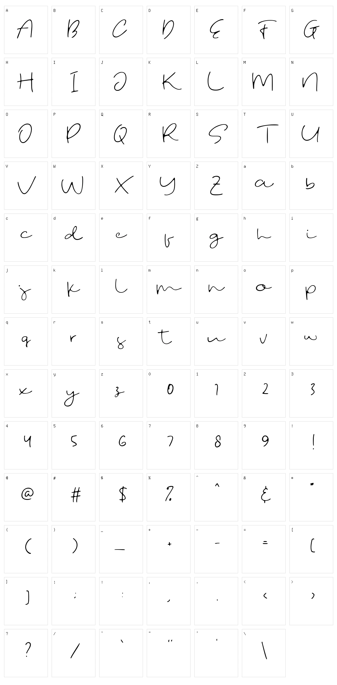 Fostone Character Set